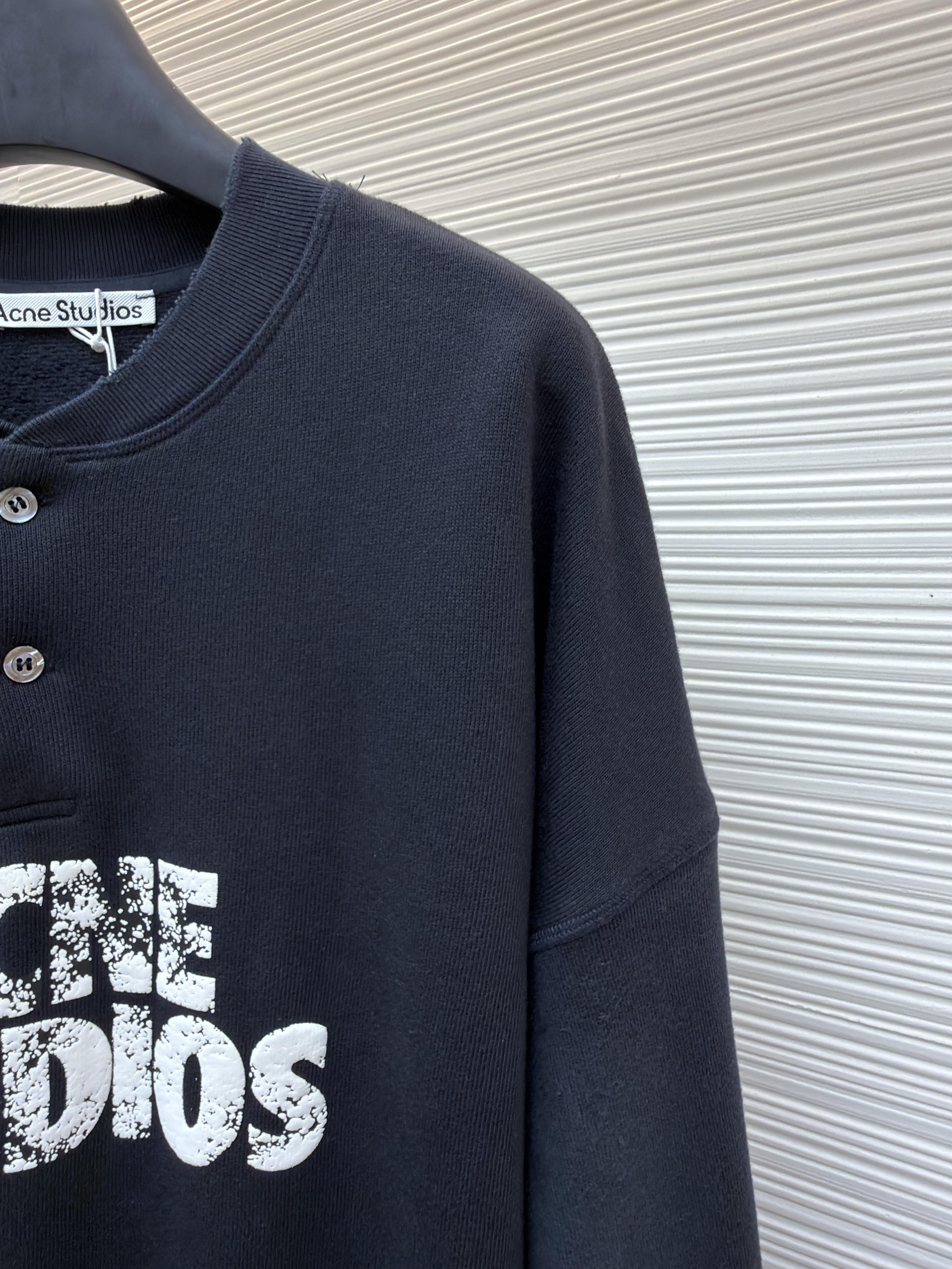 Acne Studios 做旧徽标印花卫衣 外套 长袖 黑色 B0