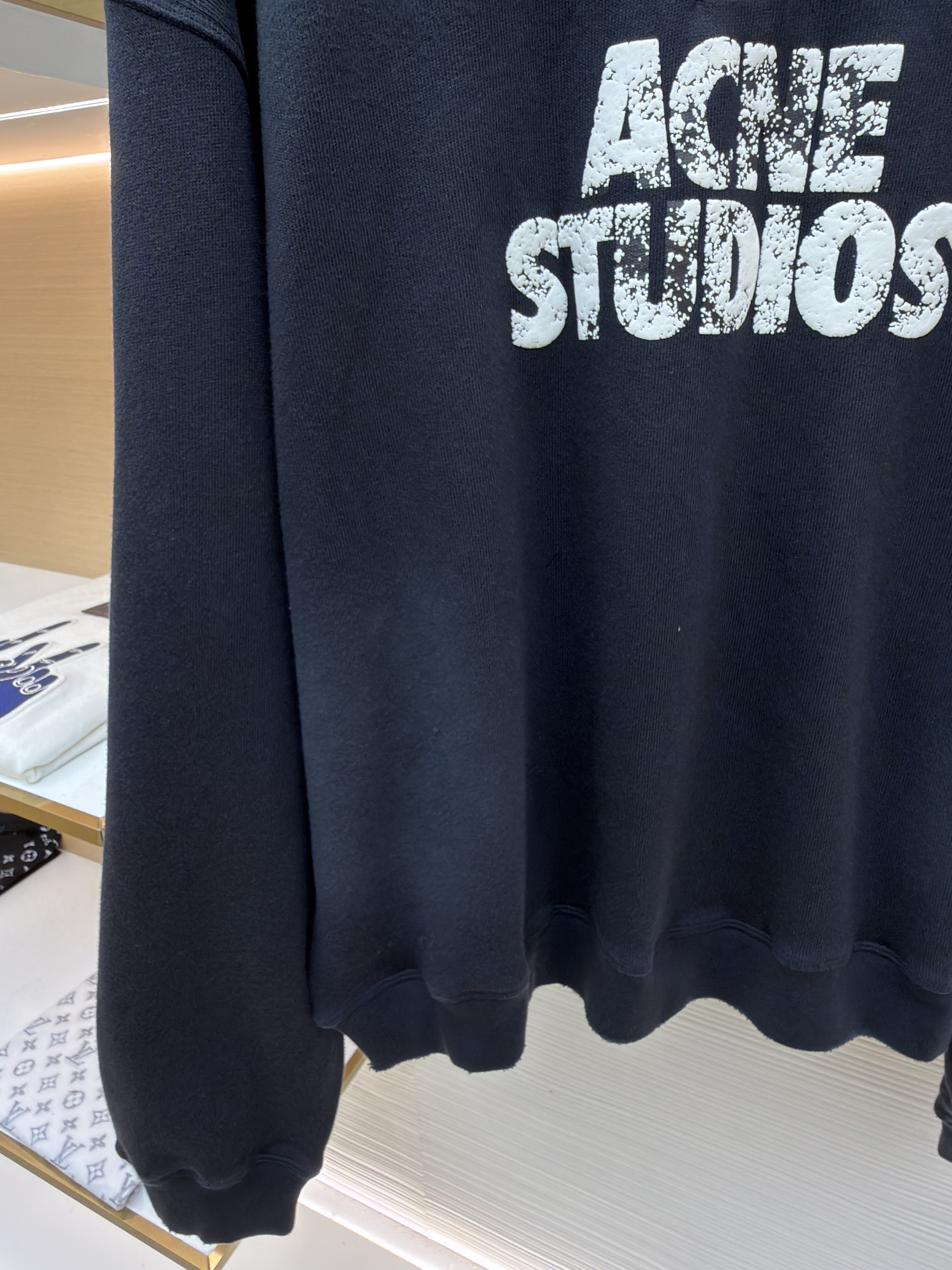 Acne Studios 做旧徽标印花卫衣 外套 长袖 黑色 B0