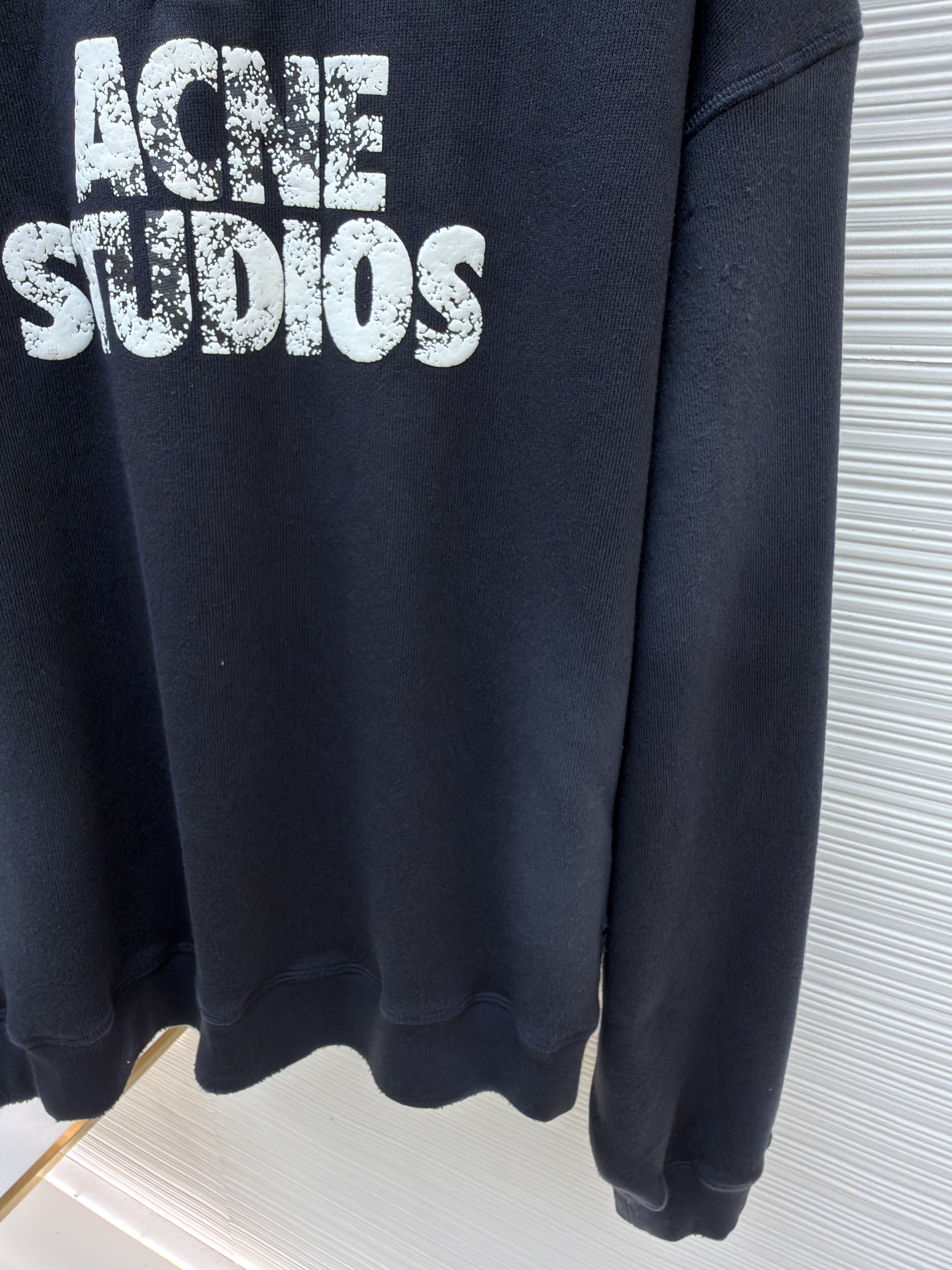 Acne Studios 做旧徽标印花卫衣 外套 长袖 黑色 B0
