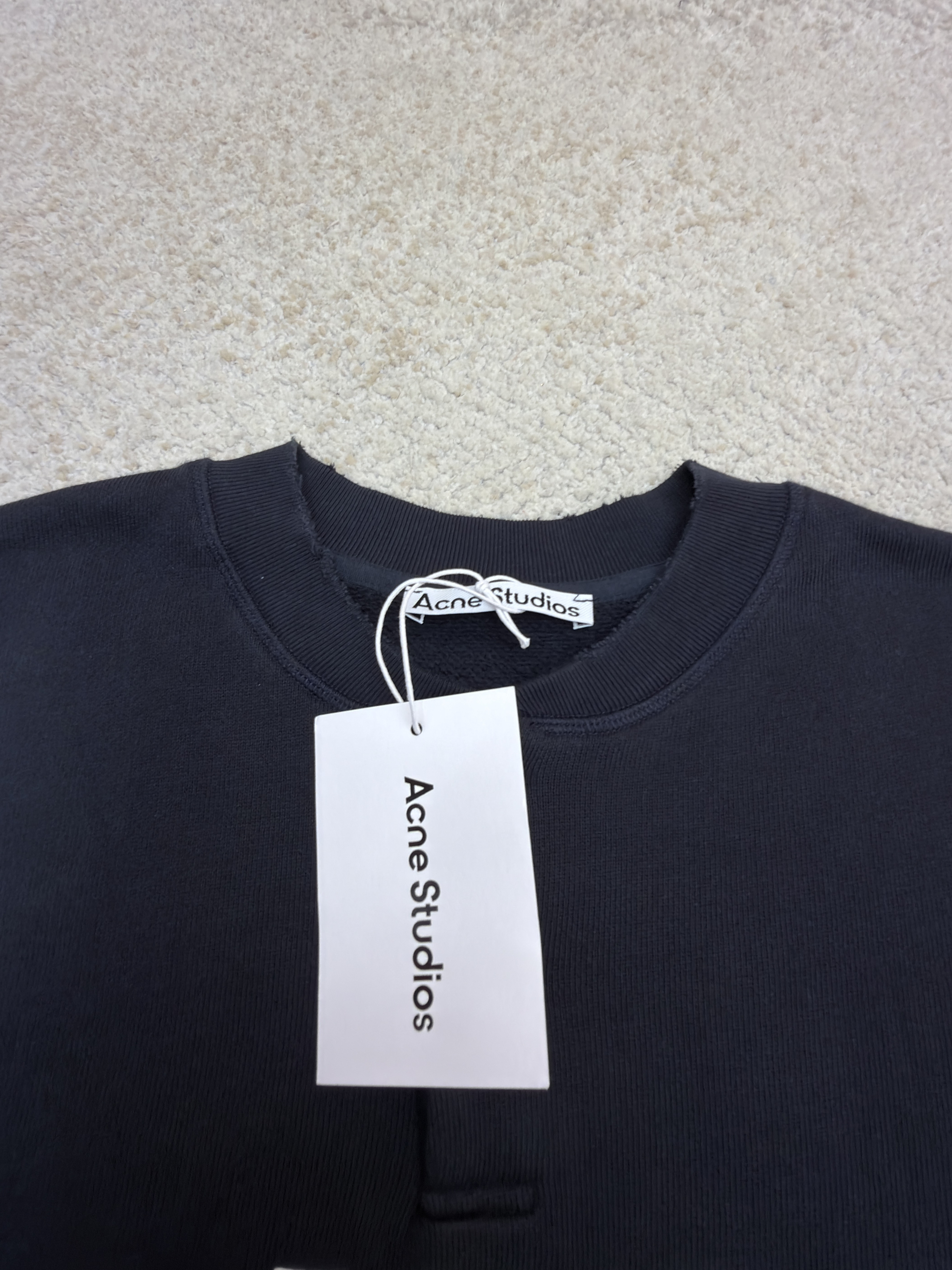 Acne Studios 做旧徽标印花卫衣 外套 长袖 黑色 B0