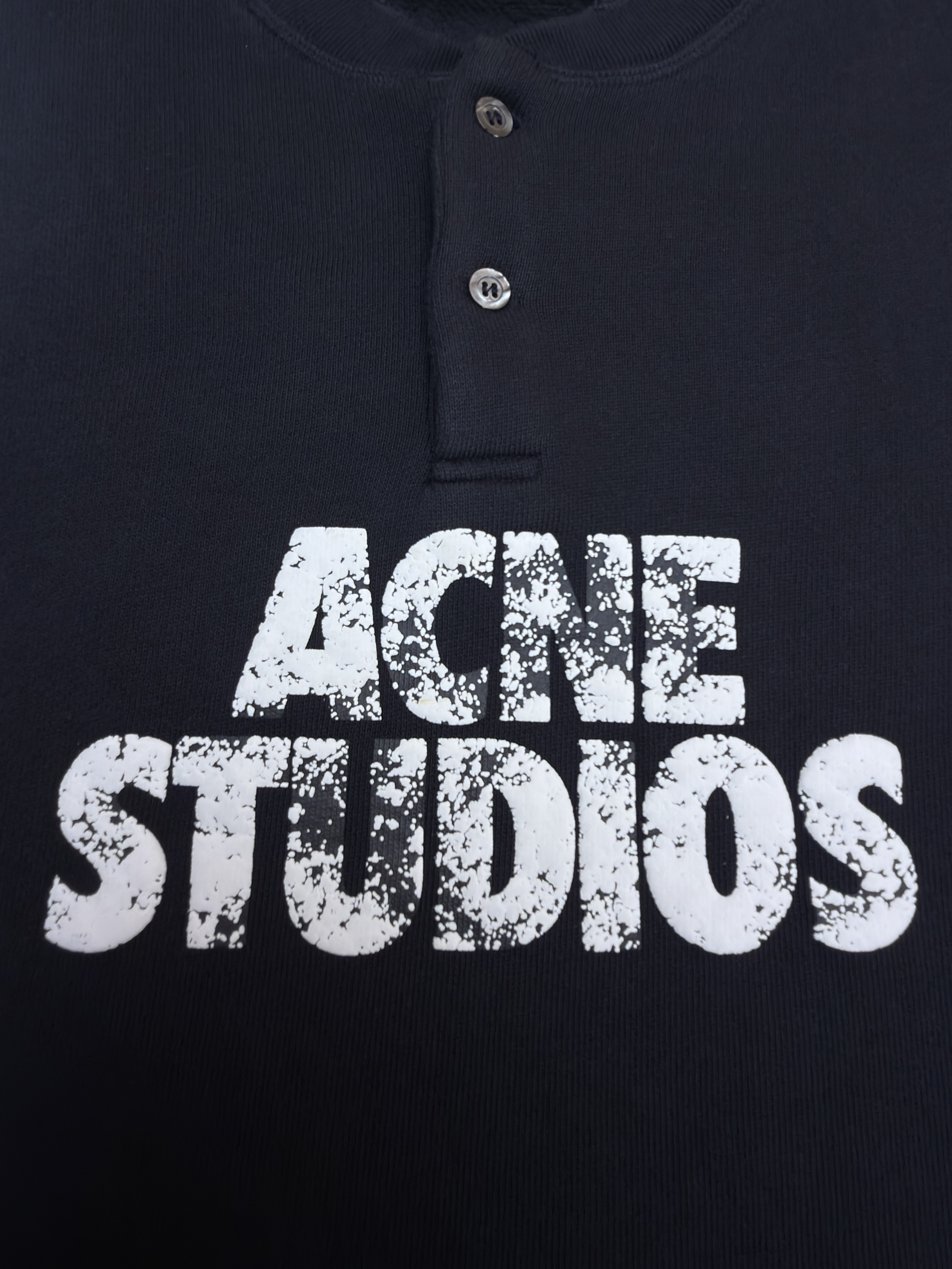 Acne Studios 做旧徽标印花卫衣 外套 长袖 黑色 B0