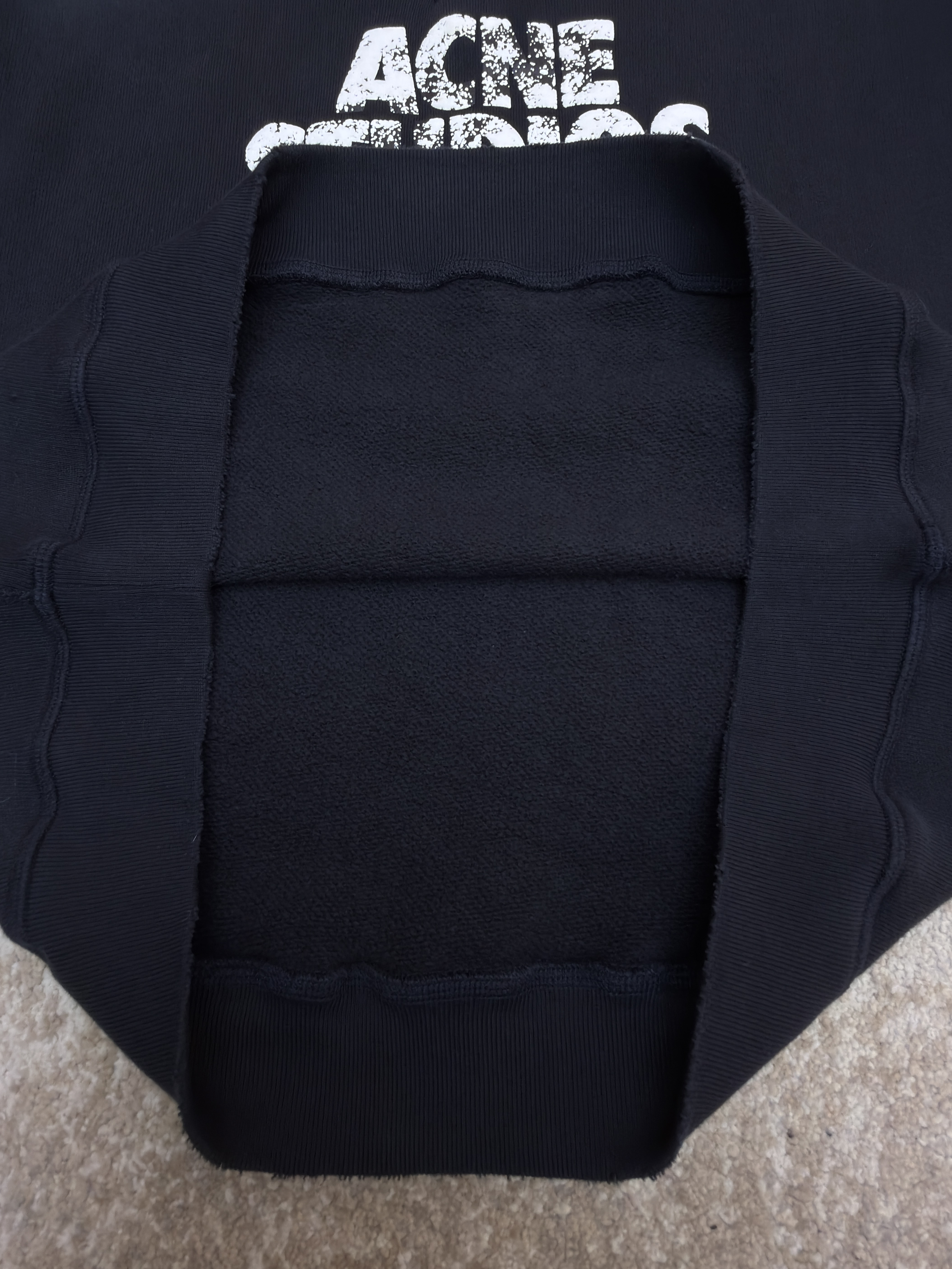 Acne Studios 做旧徽标印花卫衣 外套 长袖 黑色 B0