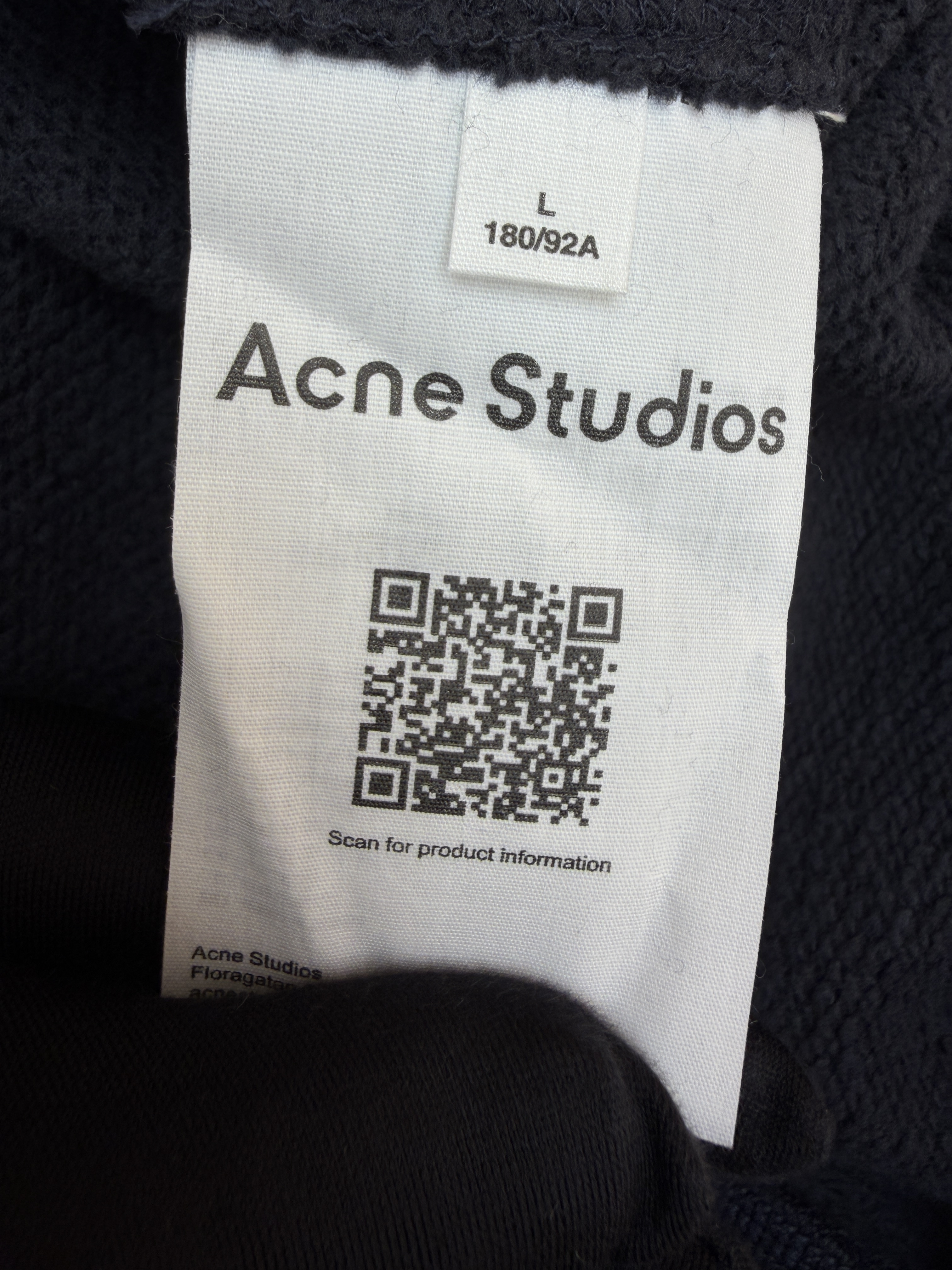 Acne Studios 做旧徽标印花卫衣 外套 长袖 黑色 B0