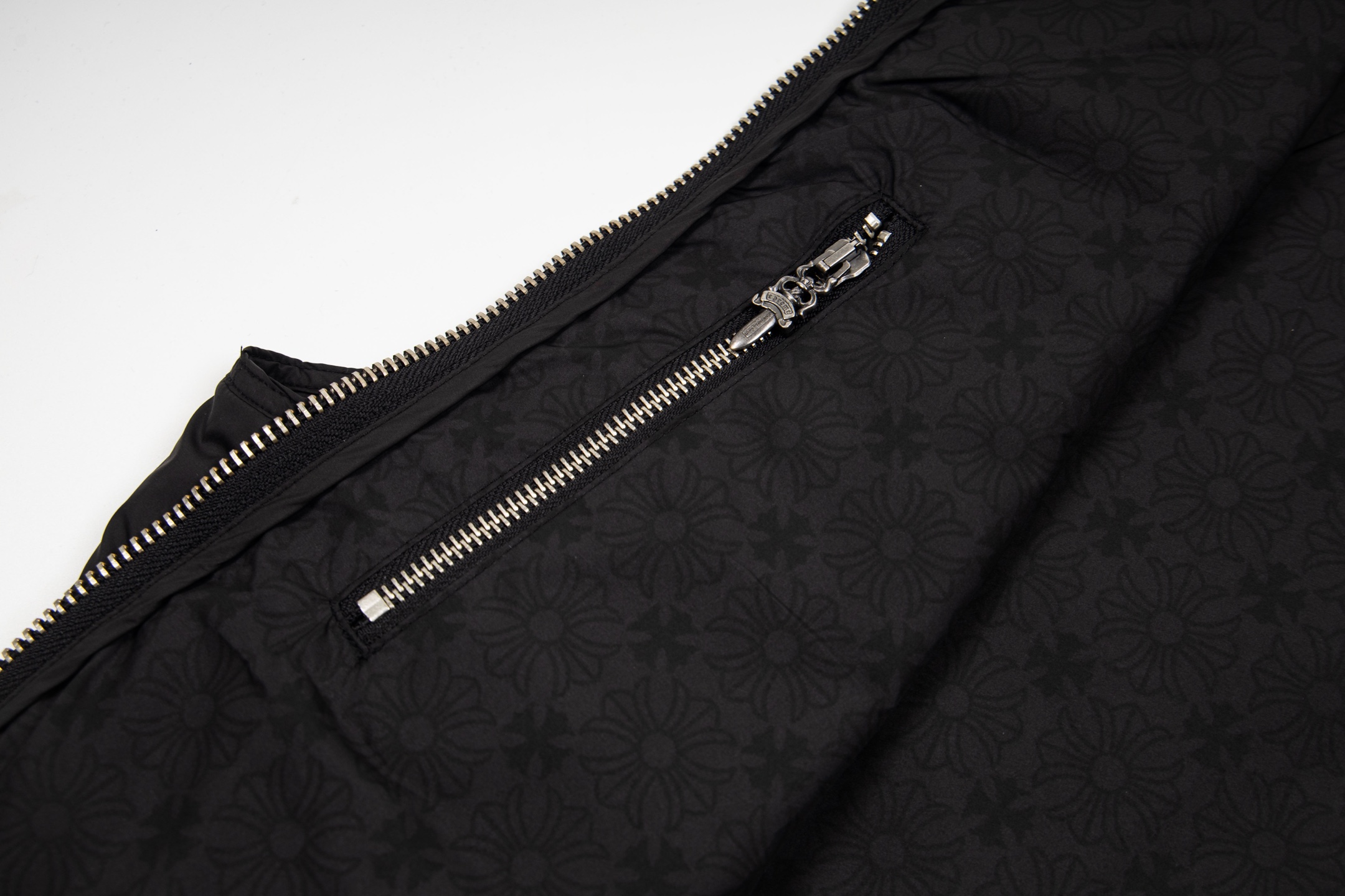 Chrome Hearts  克罗心 菱格十字拼皮棉马甲 背心 外套 夹克 黑色 B5