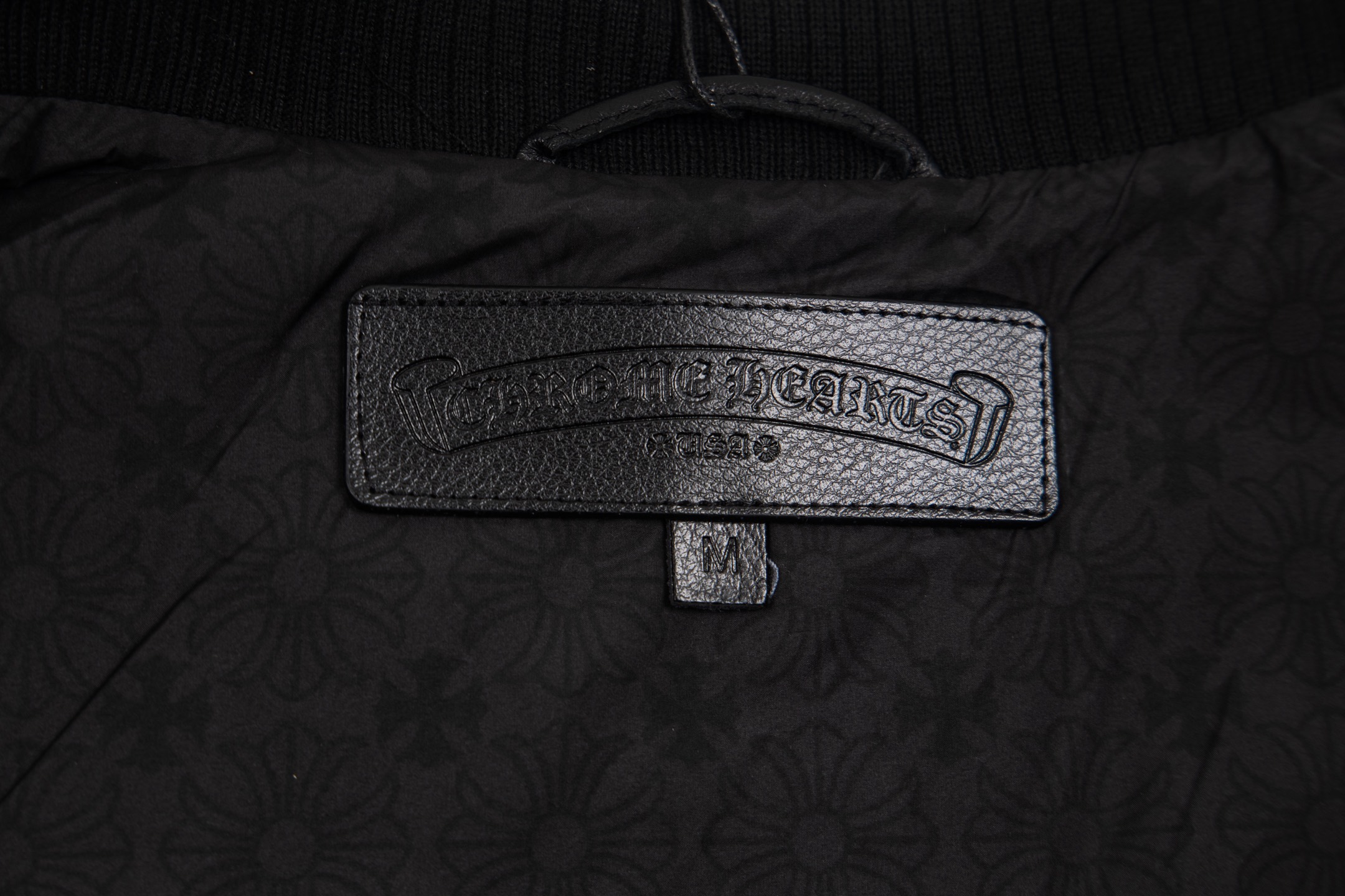 Chrome Hearts  克罗心 菱格十字拼皮棉马甲 背心 外套 夹克 黑色 B5