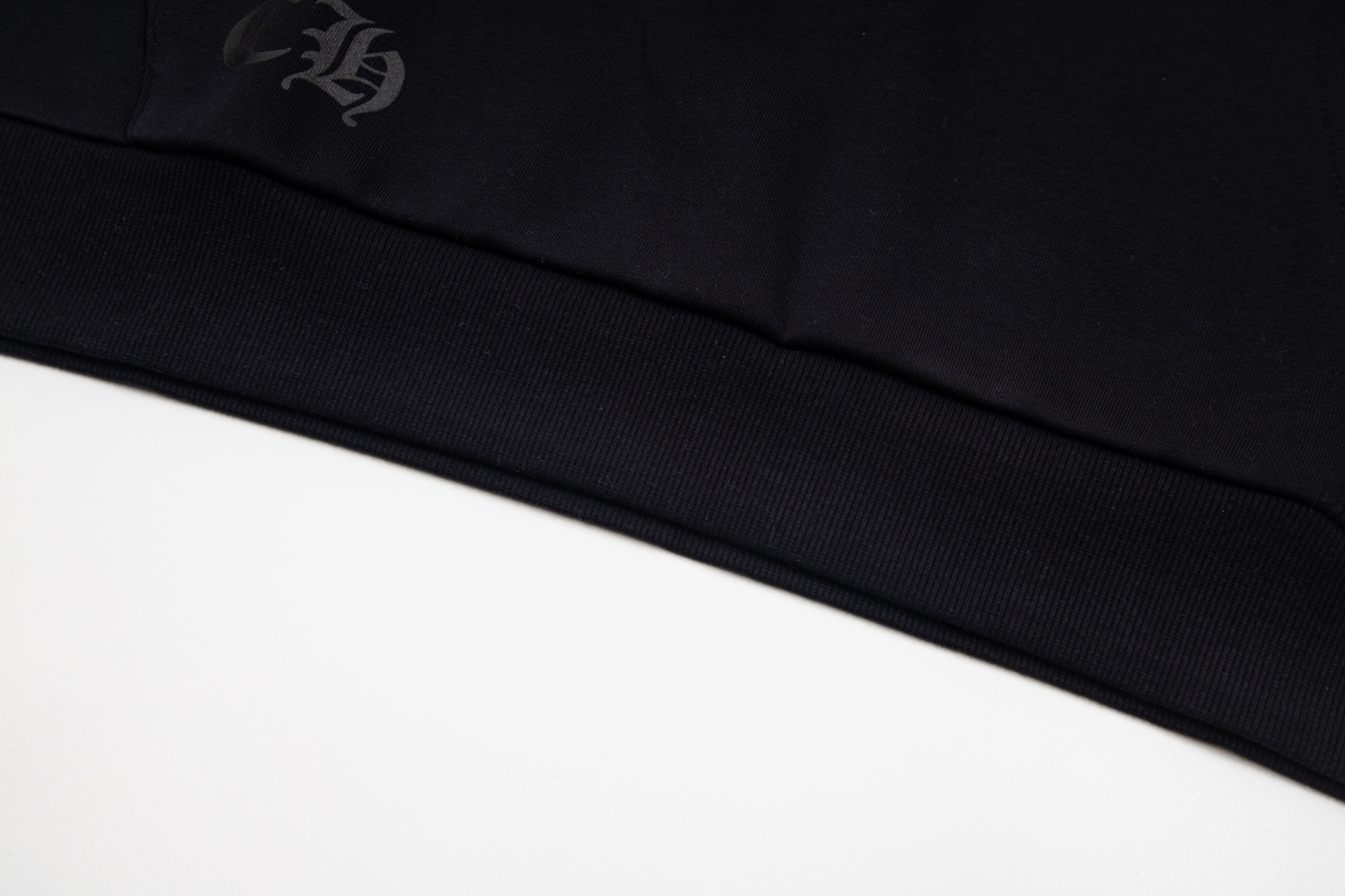 Chrome Hearts  克罗心 蓝色马蹄闪粉暗纹黑麒麟套头连帽卫衣 连帽衫 花臂 长袖 外套 蓝黑色 B0