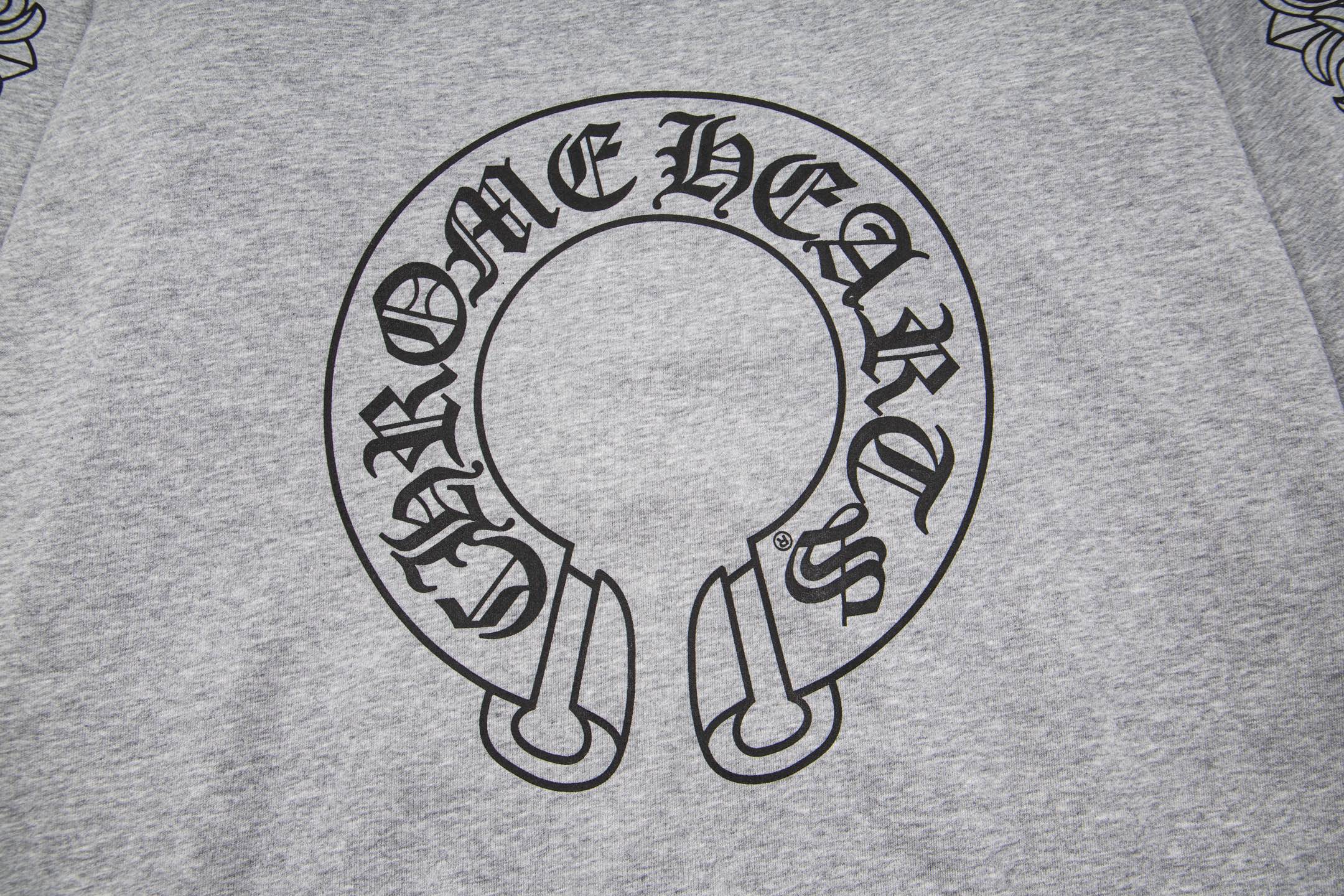 Chrome Hearts  克罗心 宝剑马蹄印花拉链连帽卫衣 连帽衫 花臂 长袖 外套 灰色 B0