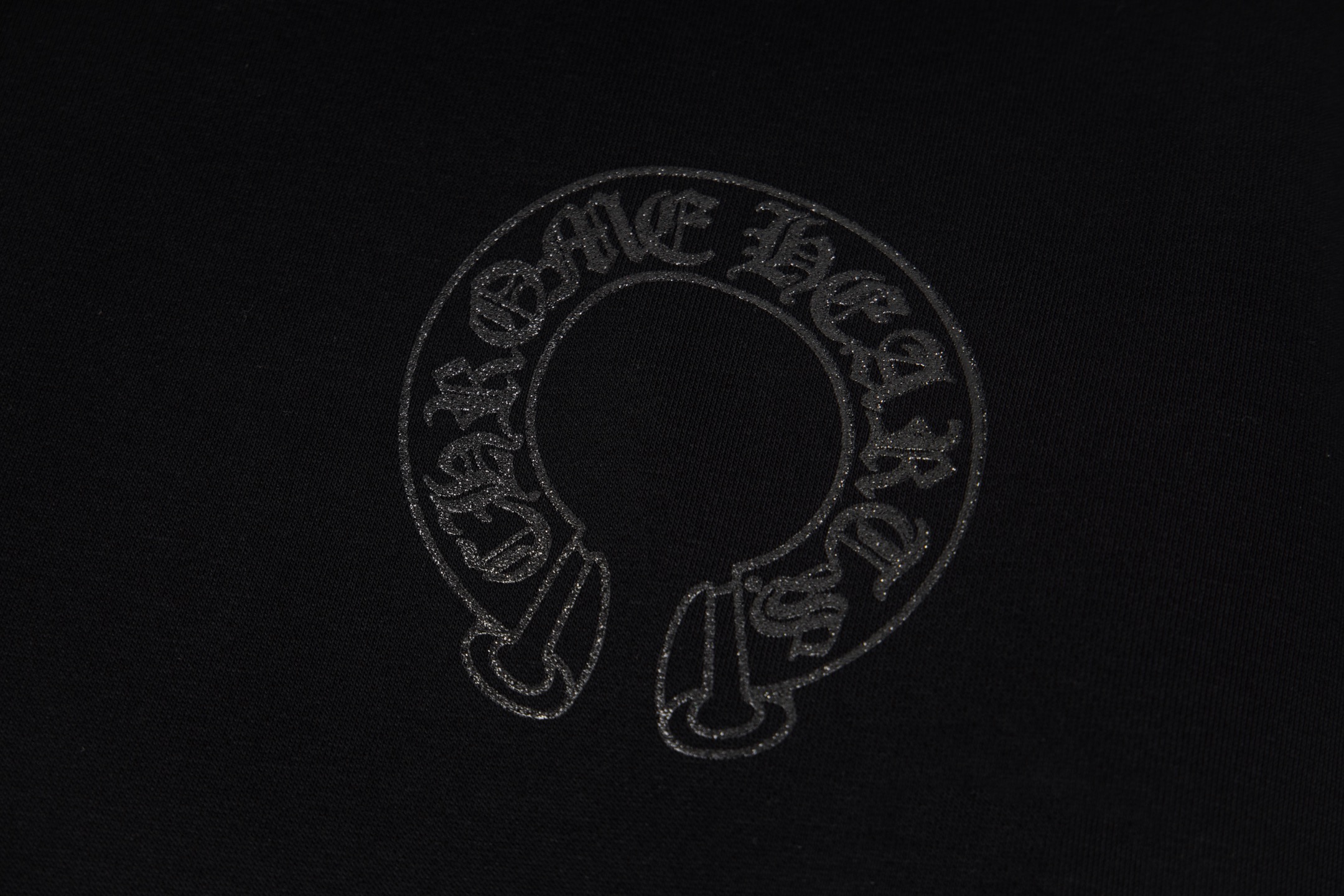 Chrome Hearts  克罗心 马蹄闪粉暗纹黑麒麟套头连帽卫衣 连帽衫 花臂 长袖 外套 黑色 B0