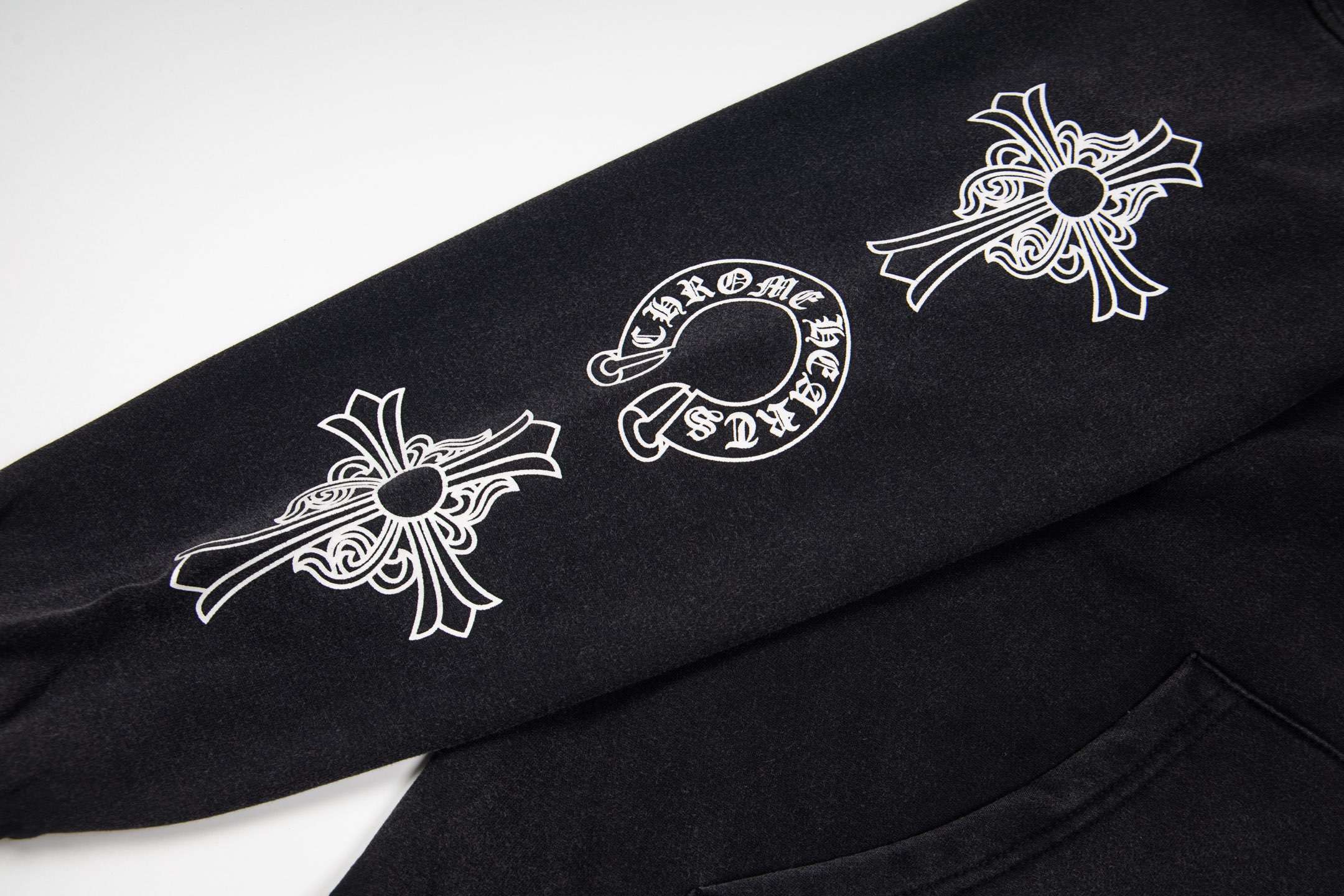 Chrome Hearts  克罗心 亲友限定水洗拉链连帽卫衣 连帽衫 花臂 长袖 外套 黑色 B0