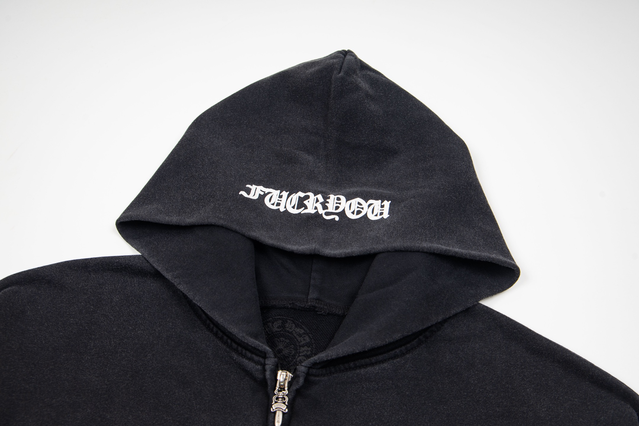 Chrome Hearts  克罗心 亲友限定水洗拉链连帽卫衣 连帽衫 花臂 长袖 外套 黑色 B0