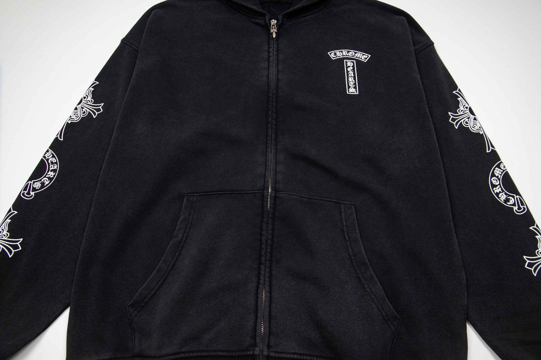 Chrome Hearts  克罗心 亲友限定水洗拉链连帽卫衣 连帽衫 花臂 长袖 外套 黑色 B0