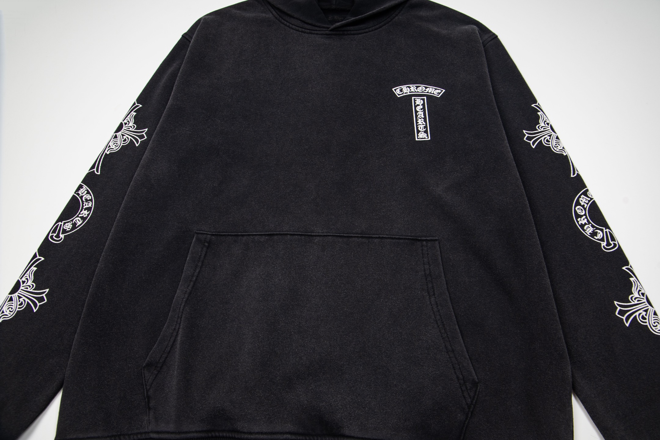 Chrome Hearts  克罗心 亲友限定水洗套头连帽卫衣 连帽衫 花臂 长袖 外套 黑色 B0