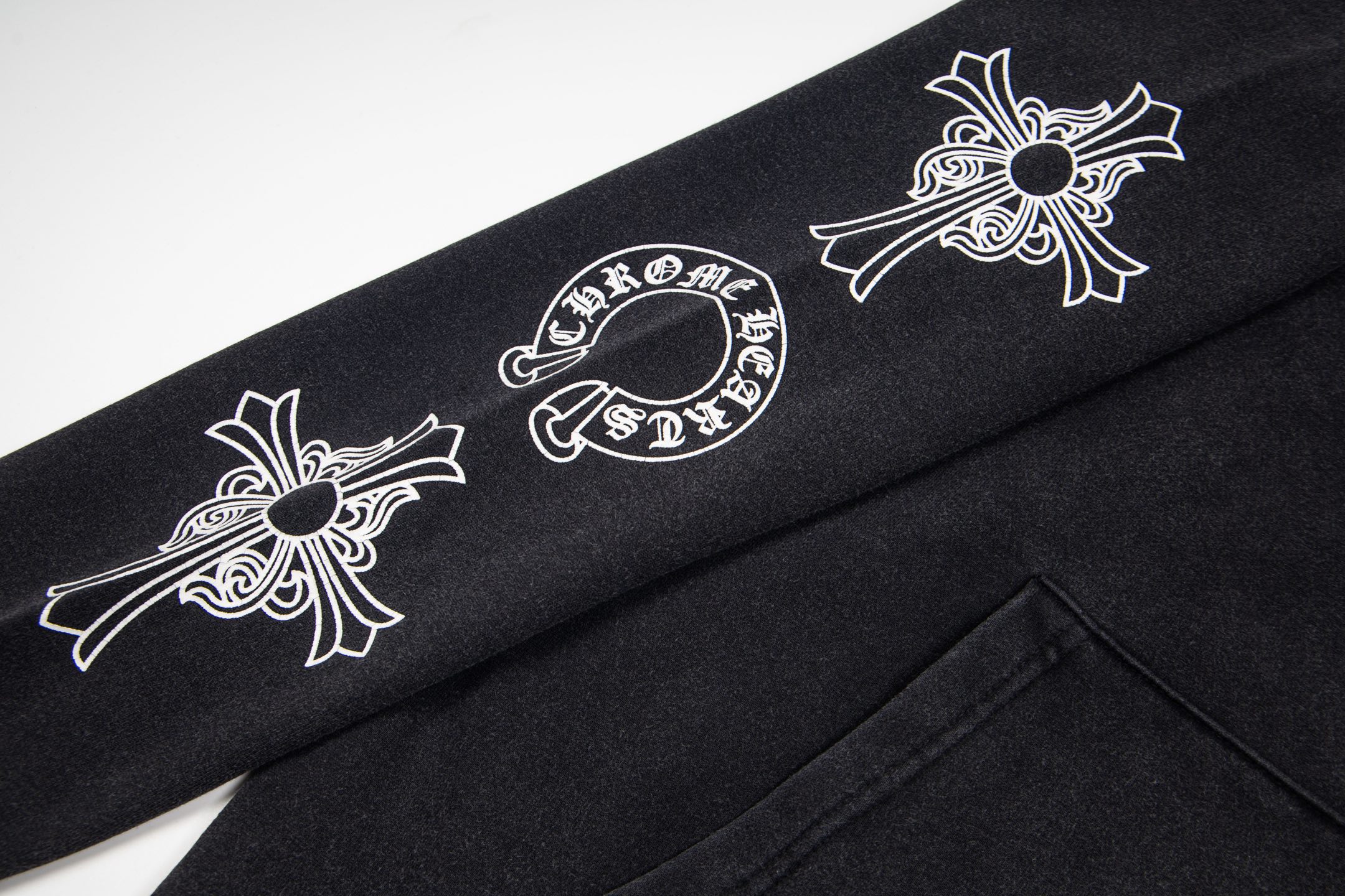 Chrome Hearts  克罗心 亲友限定水洗套头连帽卫衣 连帽衫 花臂 长袖 外套 黑色 B0