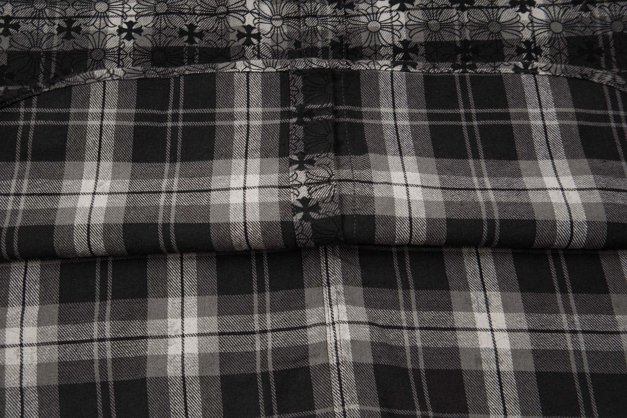 Chrome Hearts 克罗心 十字架暗纹贴皮格纹衬衫 外套 长袖 B0