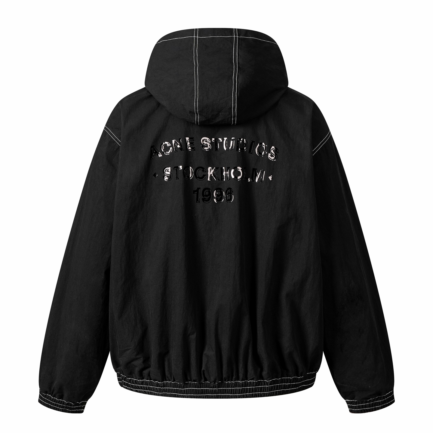 Acne Studios 后背1996字母明线拉链连帽外套 夹克 长袖 秋冬 黑色 B2