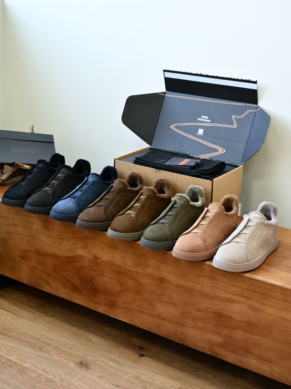 ZE2617-5M-Zegna Triple-Elastic Slip-On-Premium Suede Leather-Plush Shearling-Lined-C0 麂皮加绒