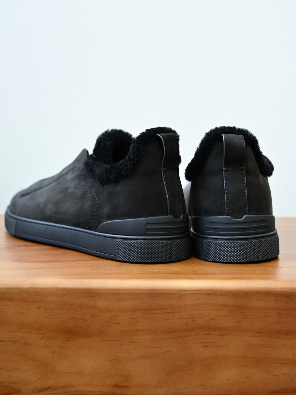 ZE2617-5M-Zegna Triple-Elastic Slip-On-Premium Suede Leather-Plush Shearling-Lined-C0 麂皮加绒