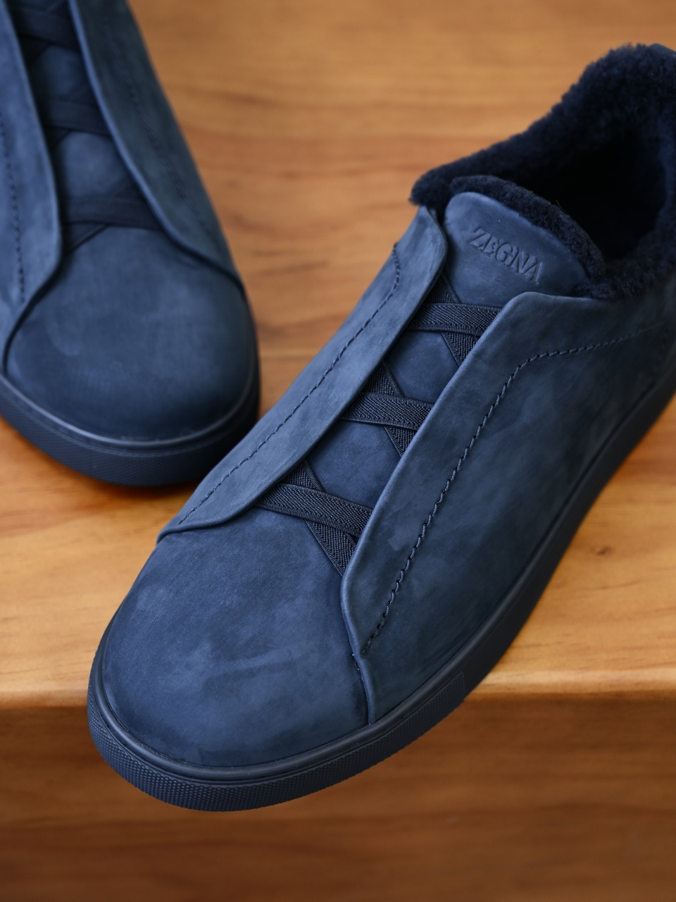ZE2617-5M-Zegna Triple-Elastic Slip-On-Premium Suede Leather-Plush Shearling-Lined-C0 麂皮加绒