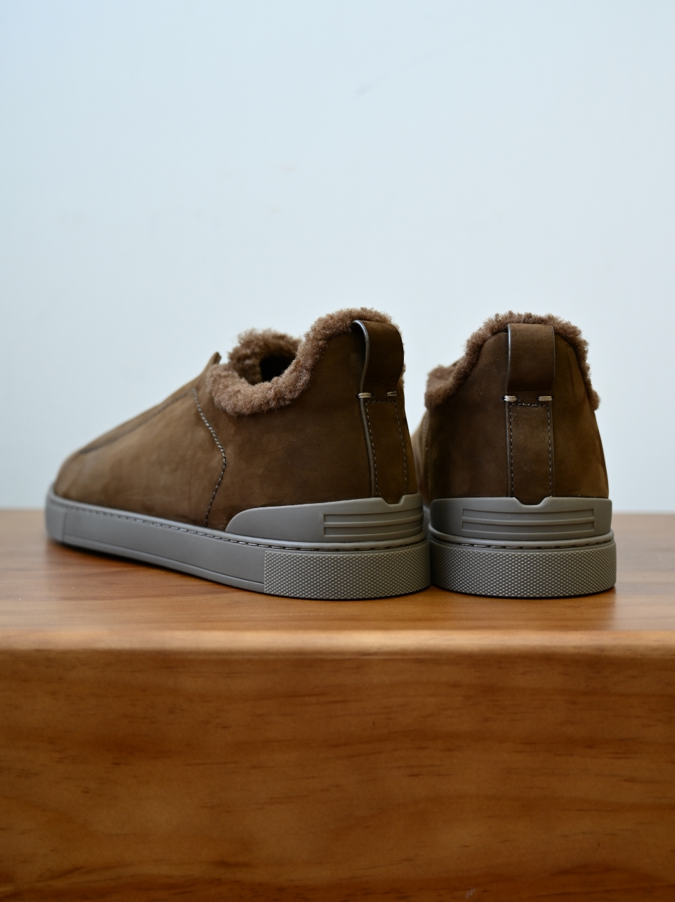 ZE2617-5M-Zegna Triple-Elastic Slip-On-Premium Suede Leather-Plush Shearling-Lined-C0 麂皮加绒