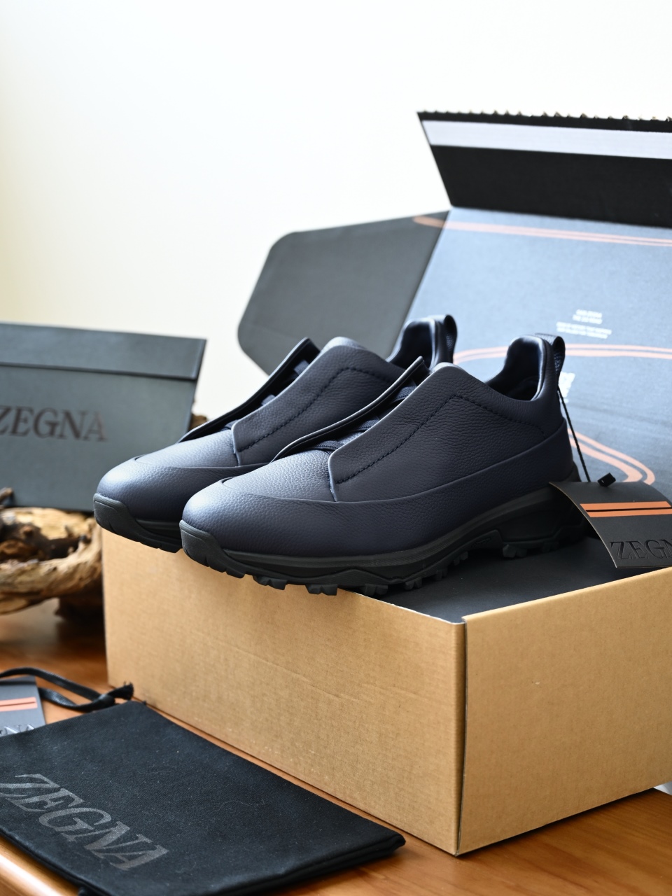 ZE2617-5M-Zegna Triple Fleece-Lined Outdoor Sports Shoes for Winter — Litchi-Patterned / Cowhide-C0