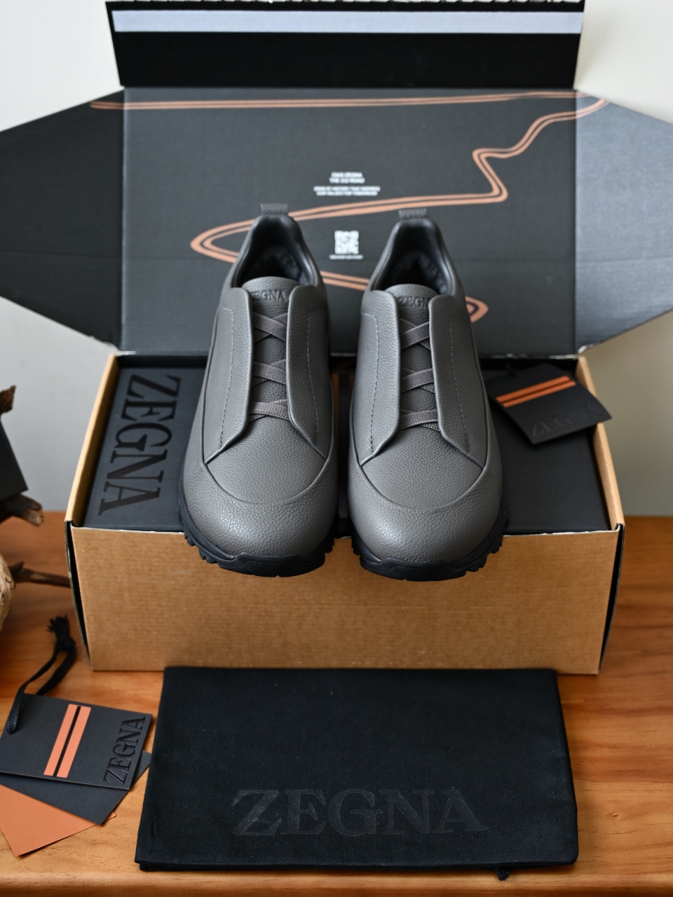 ZE2617-5M-Zegna Triple Fleece-Lined Outdoor Sports Shoes for Winter — Litchi-Patterned / Cowhide-C0