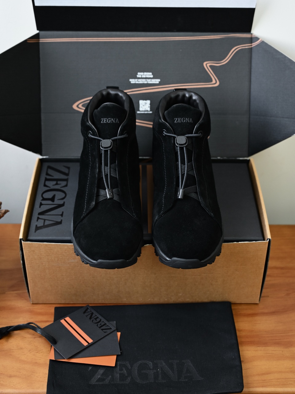 ZE2527-M-Zegna Men's Triple Stitch Suede Leather Sneakers-C0-Fleece-lined for winter-加绒高筒