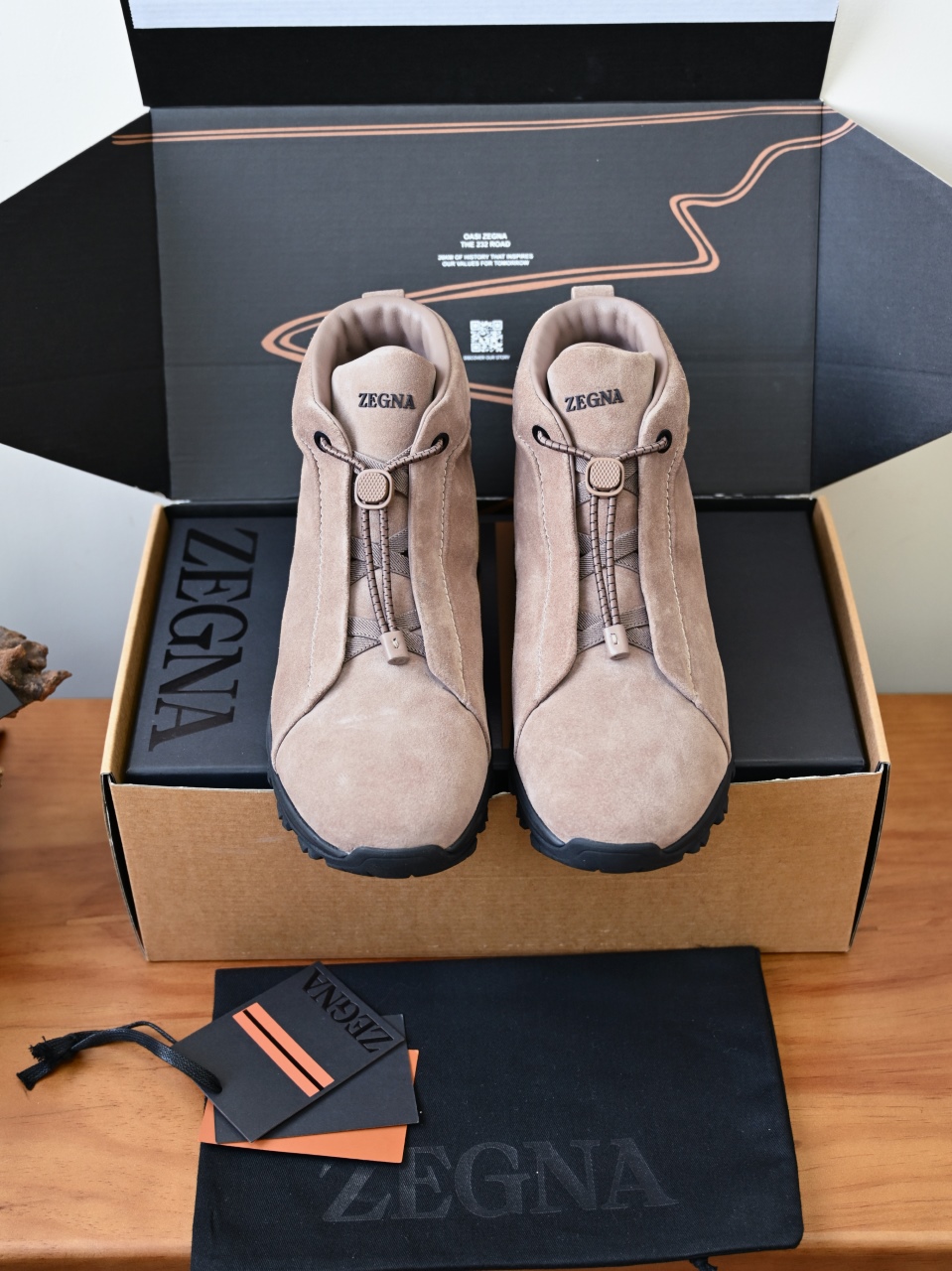ZE2527-M-Zegna Men's Triple Stitch Suede Leather Sneakers-C0-Fleece-lined for winter-加绒高筒