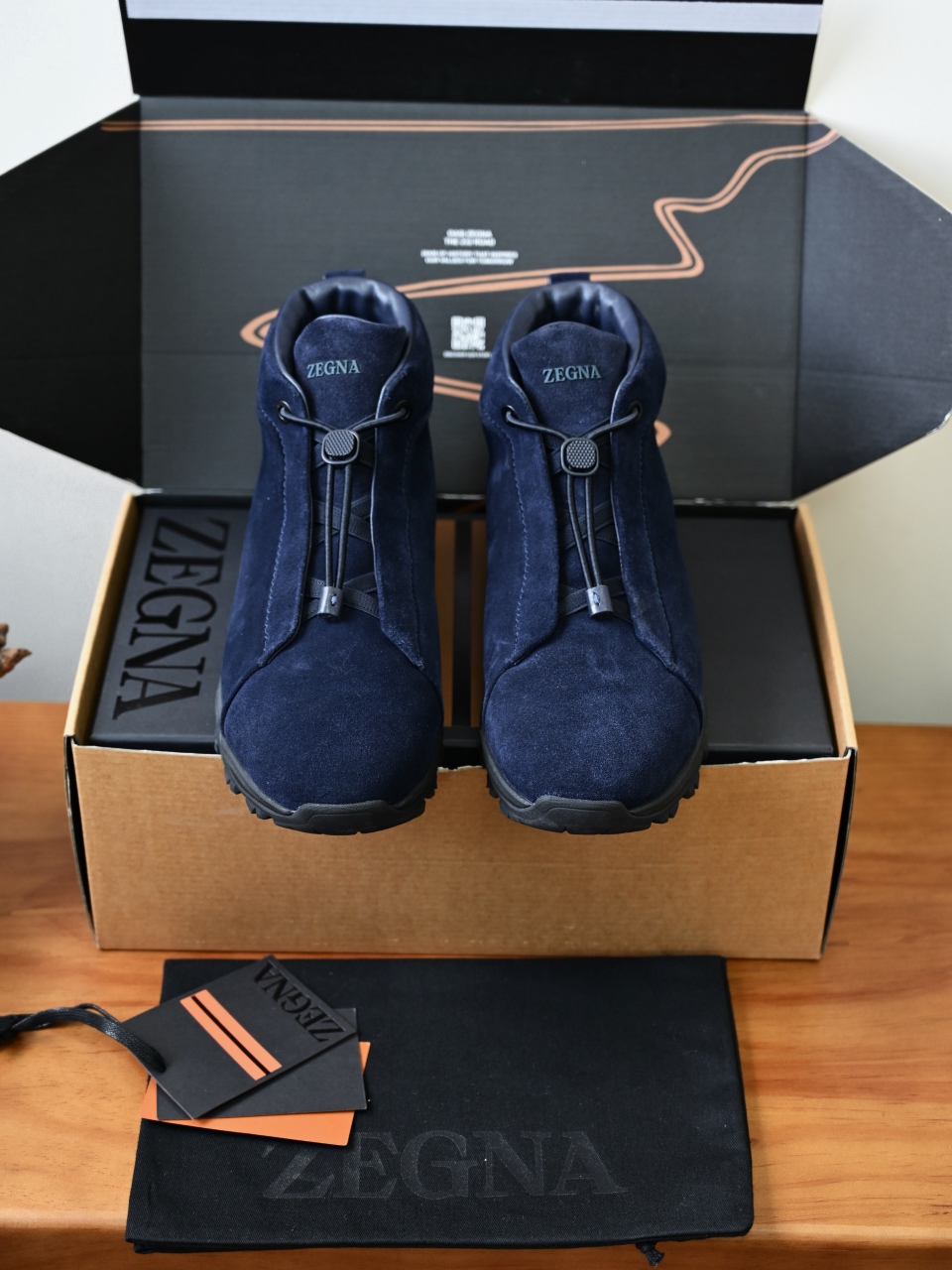 ZE2527-M-Zegna Men's Triple Stitch Suede Leather Sneakers-C0-Fleece-lined for winter-加绒高筒