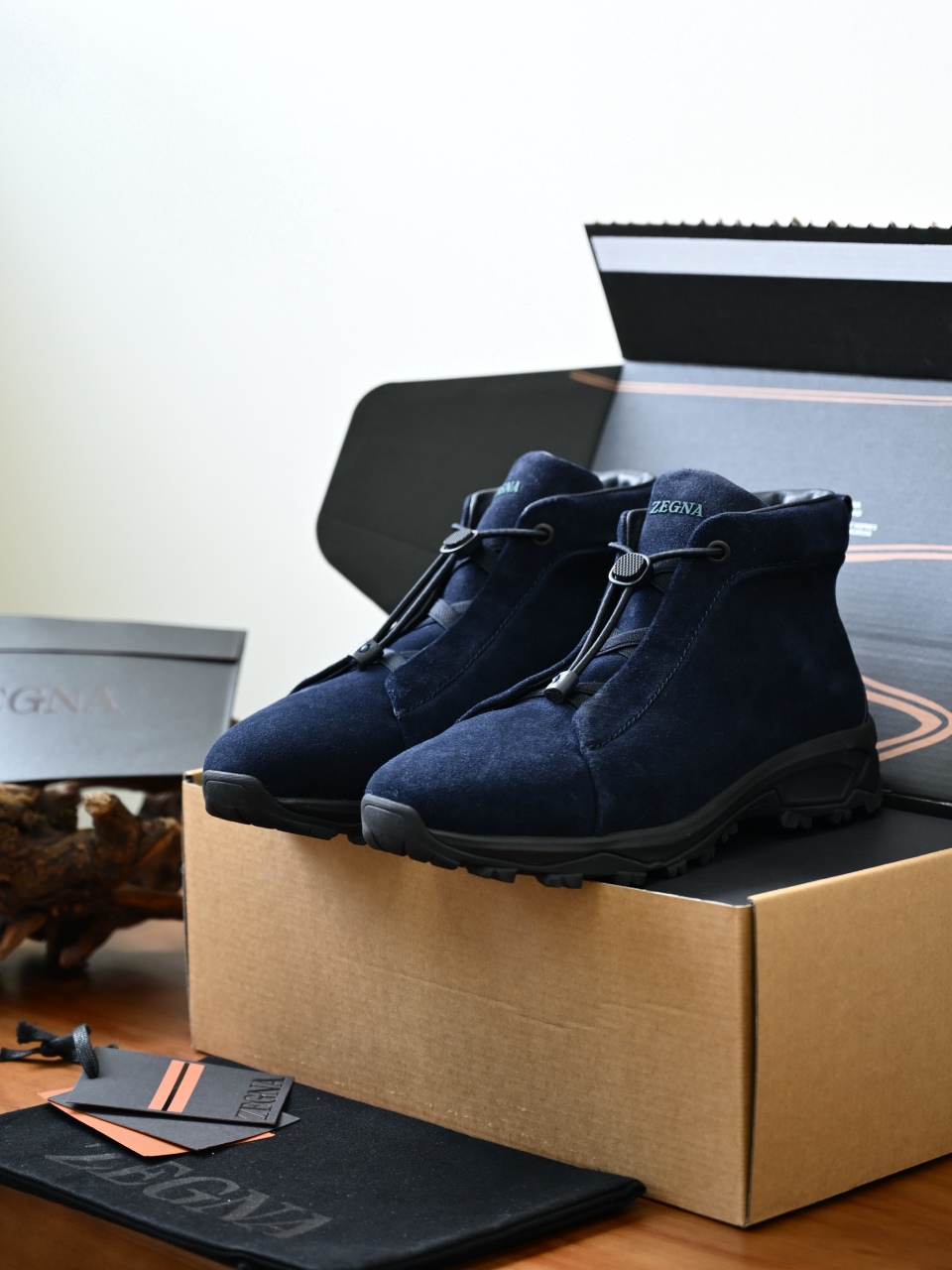 ZE2527-M-Zegna Men's Triple Stitch Suede Leather Sneakers-C0-Fleece-lined for winter-加绒高筒