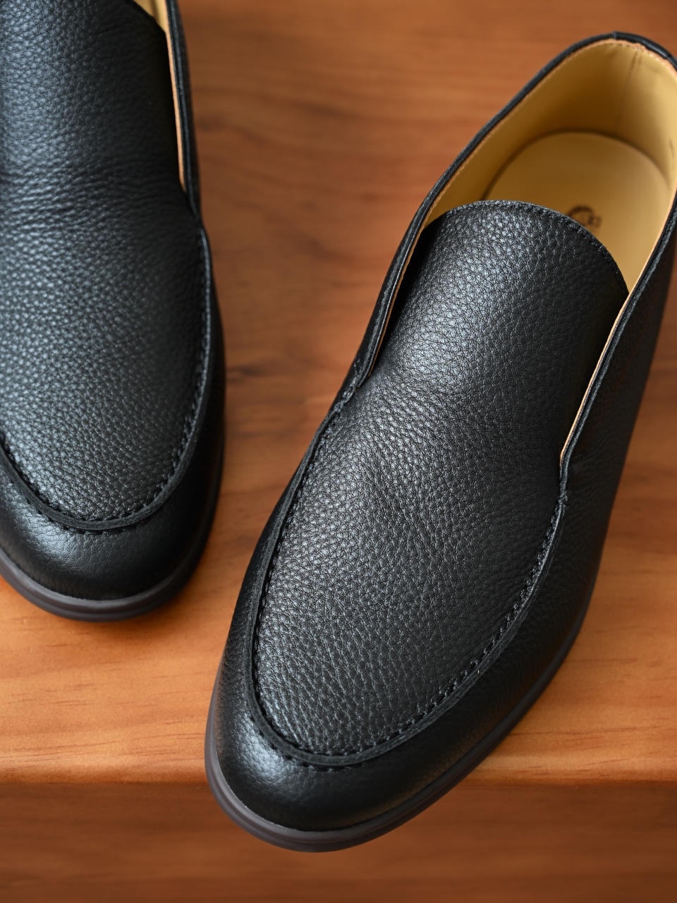 Loro Piana LP Open Walk Men（Grained Calfskin Leather）（Shearling/Merino Wool Insole）-LP2635-3-C0-荔枝纹毛鞋垫