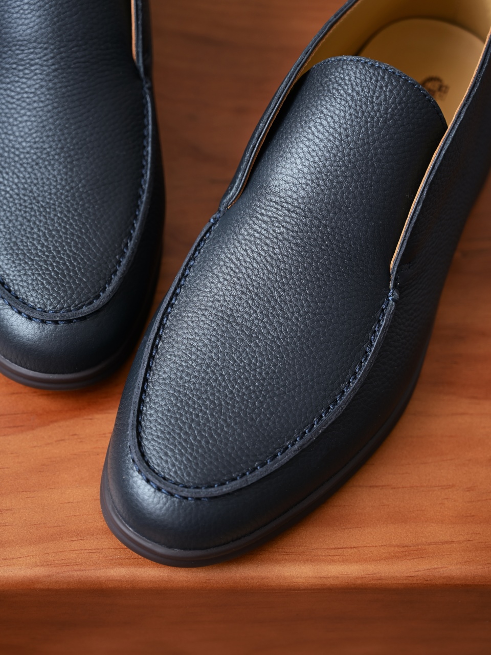Loro Piana LP Open Walk Men（Grained Calfskin Leather）（Shearling/Merino Wool Insole）-LP2635-3-C0-荔枝纹毛鞋垫