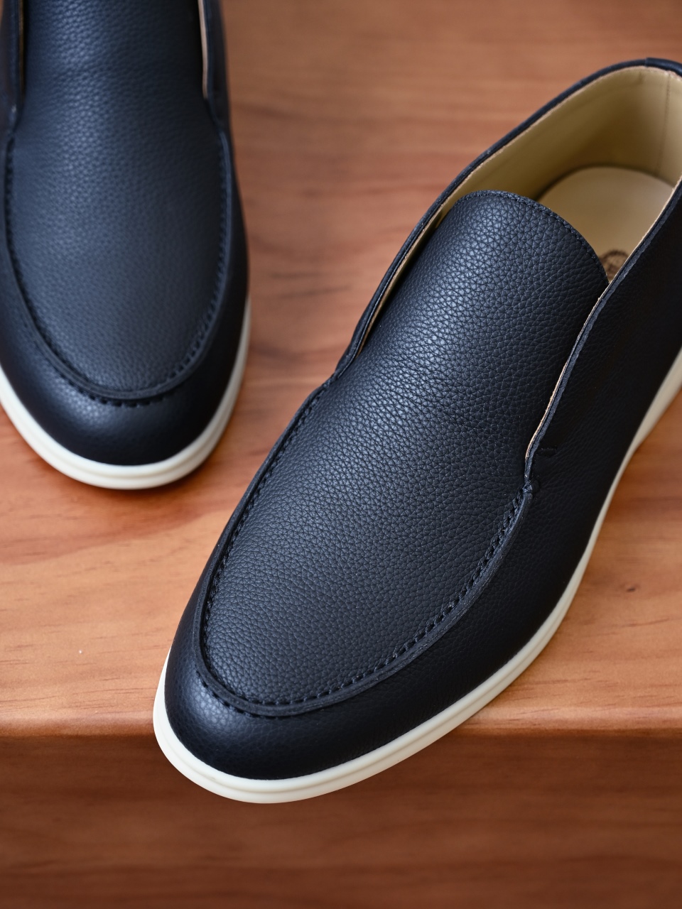Loro Piana LP Open Walk Men（Grained Calfskin Leather）（Shearling/Merino Wool Insole）-LP2635-3-C0-荔枝纹毛鞋垫