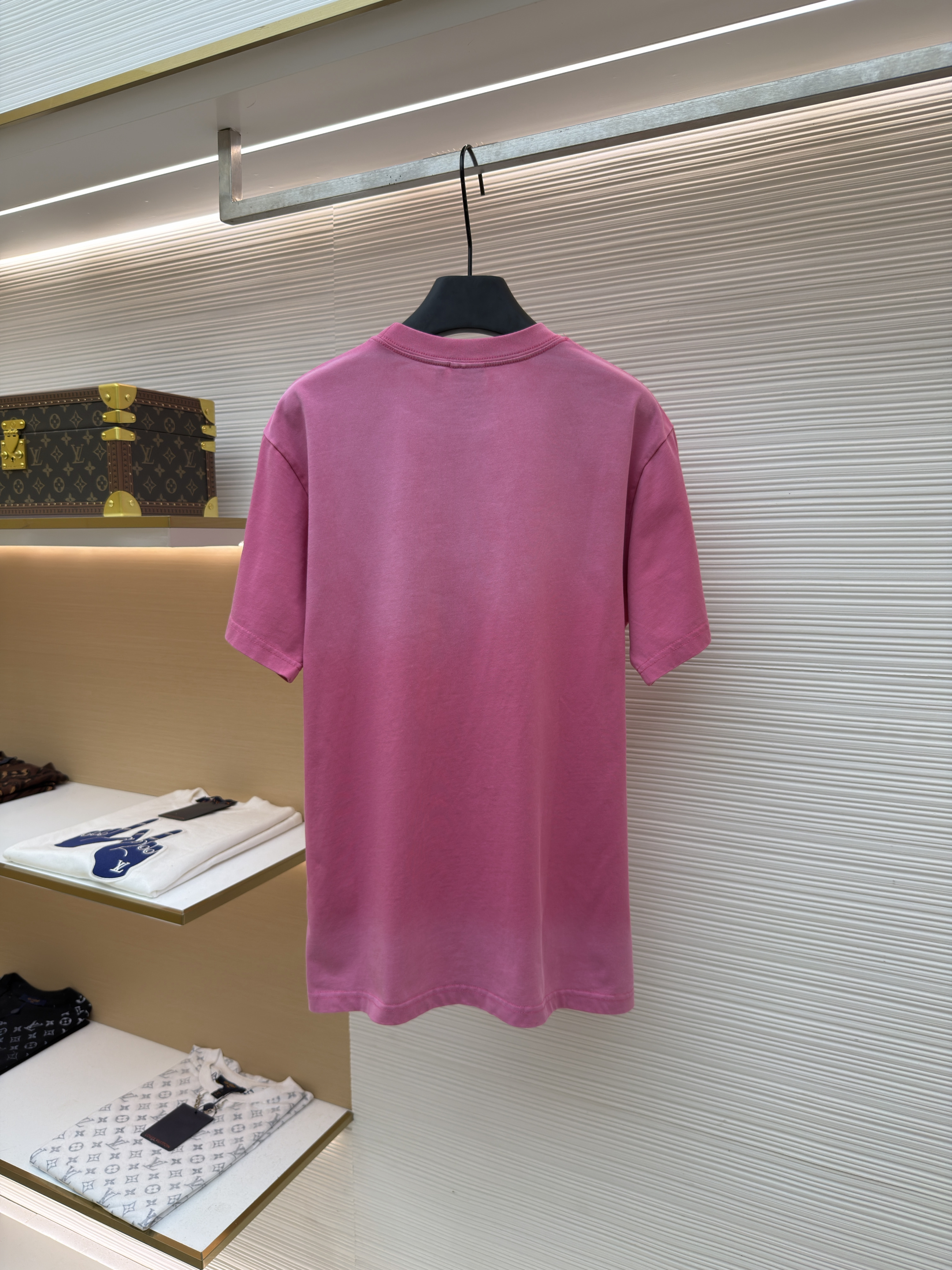 DIOR 迪奥 褪白刺绣字母圆领短袖 T恤 夏季 黑色 粉色 A0 