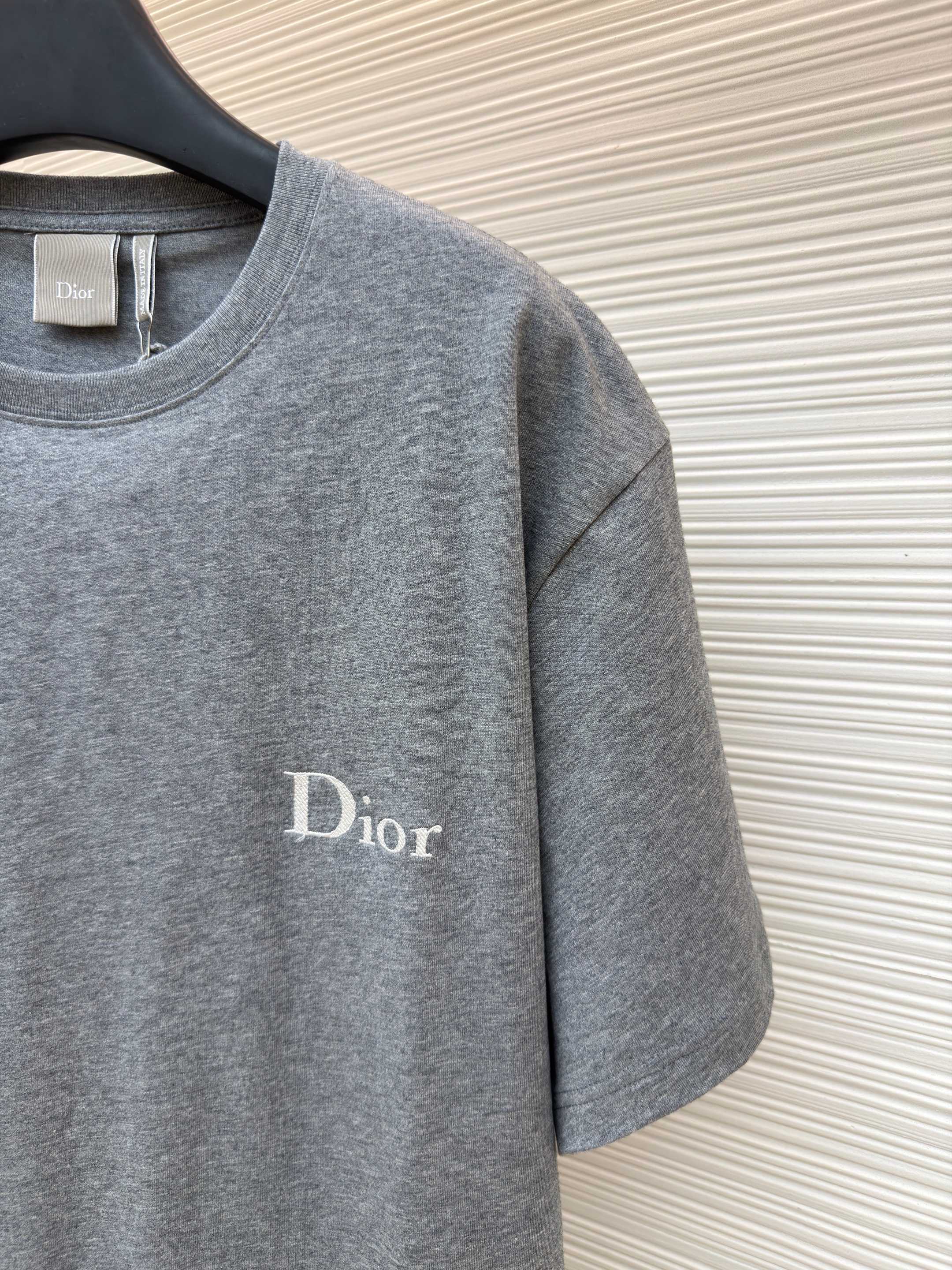 DIOR 迪奥 斜纹标志圆领短袖 T恤 夏季 灰色 A0 