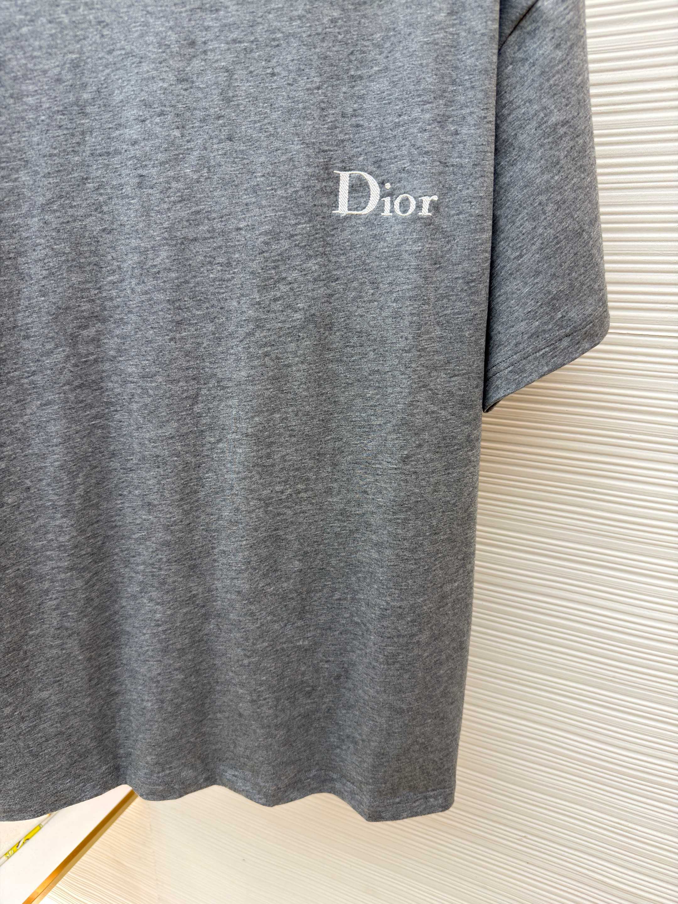 DIOR 迪奥 斜纹标志圆领短袖 T恤 夏季 灰色 A0 