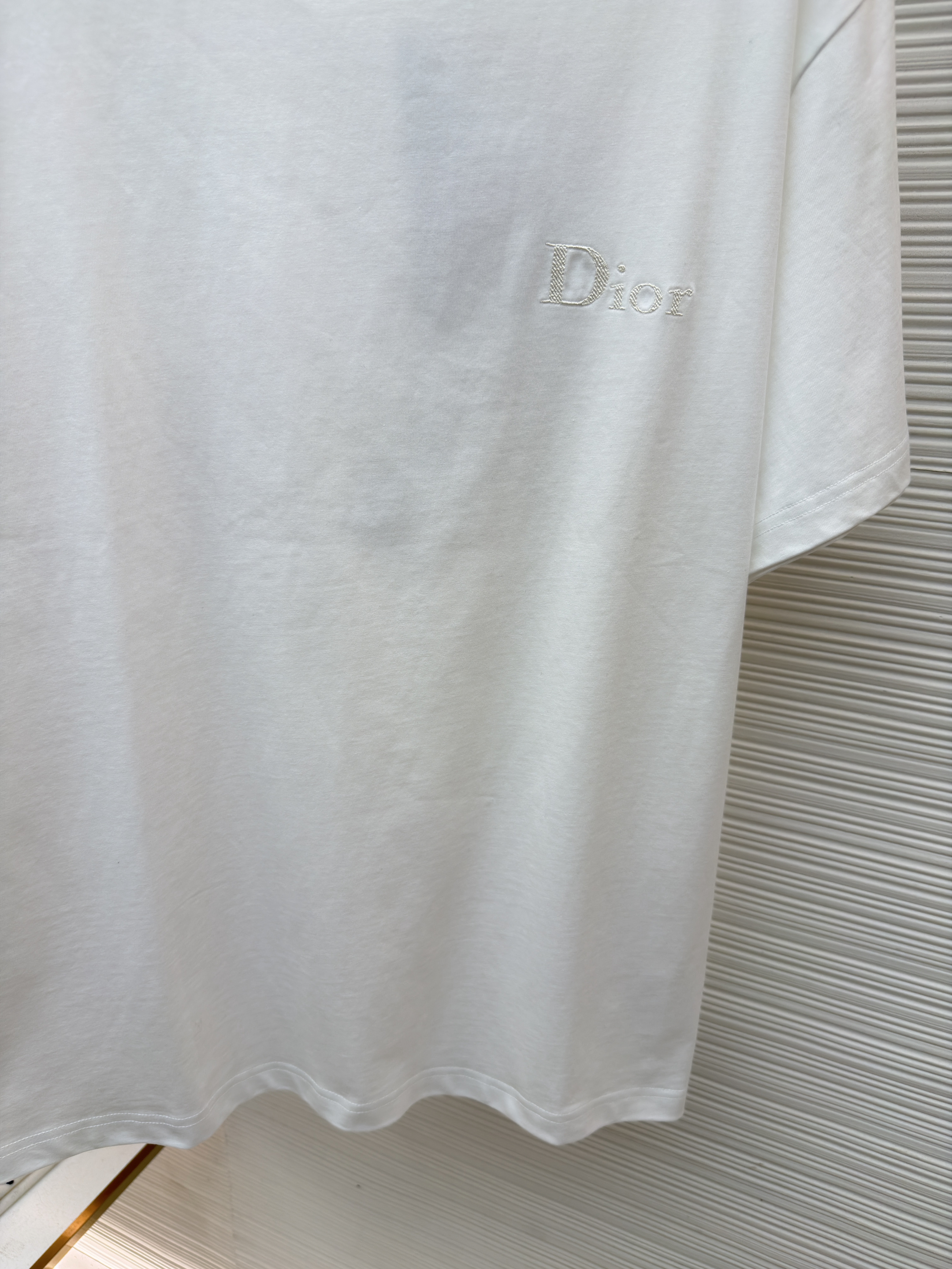 DIOR 迪奥 胸前小字母绣圆领短袖 T恤 夏季 白色 A0 