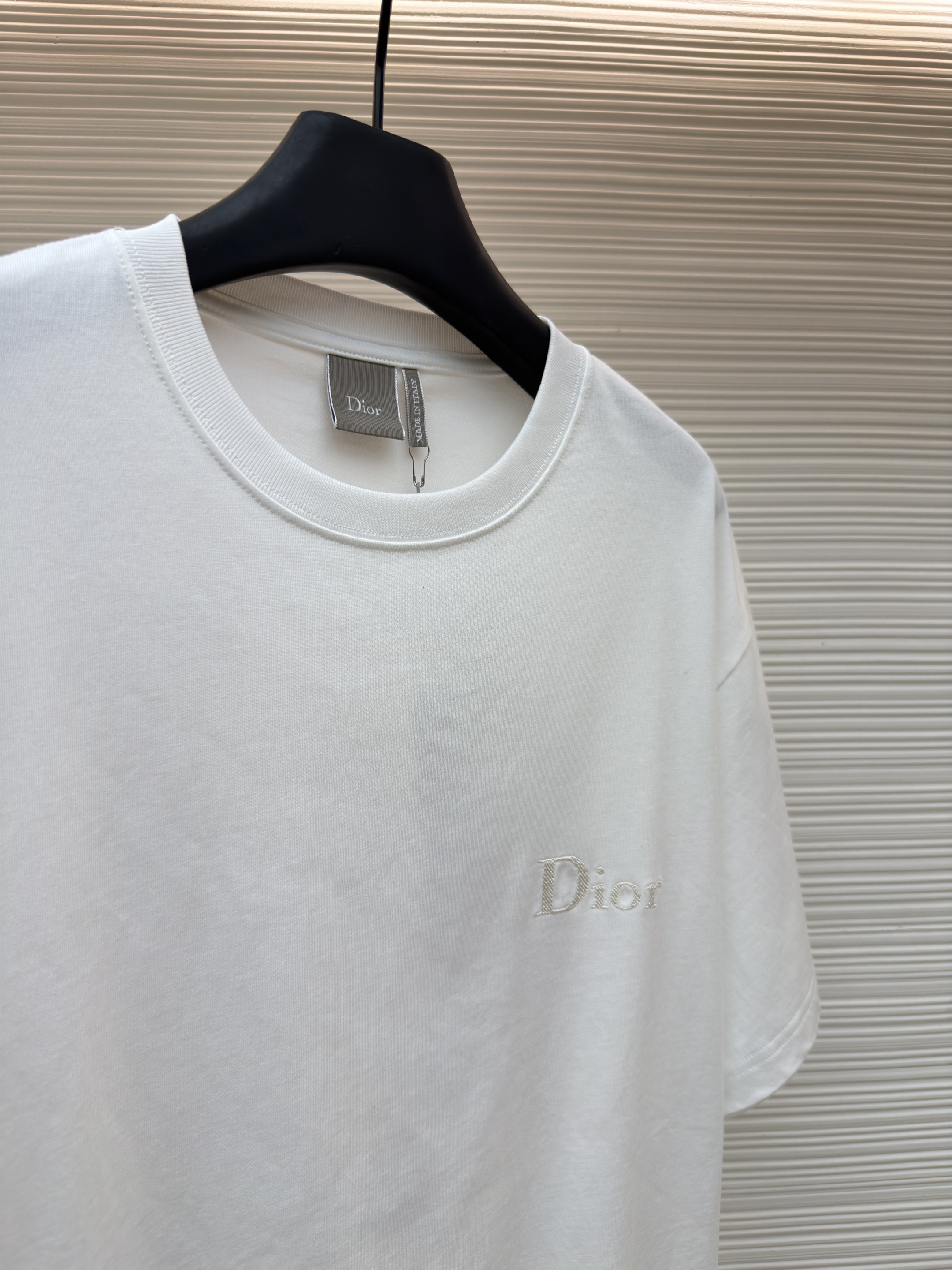 DIOR 迪奥 胸前小字母绣圆领短袖 T恤 夏季 白色 A0 
