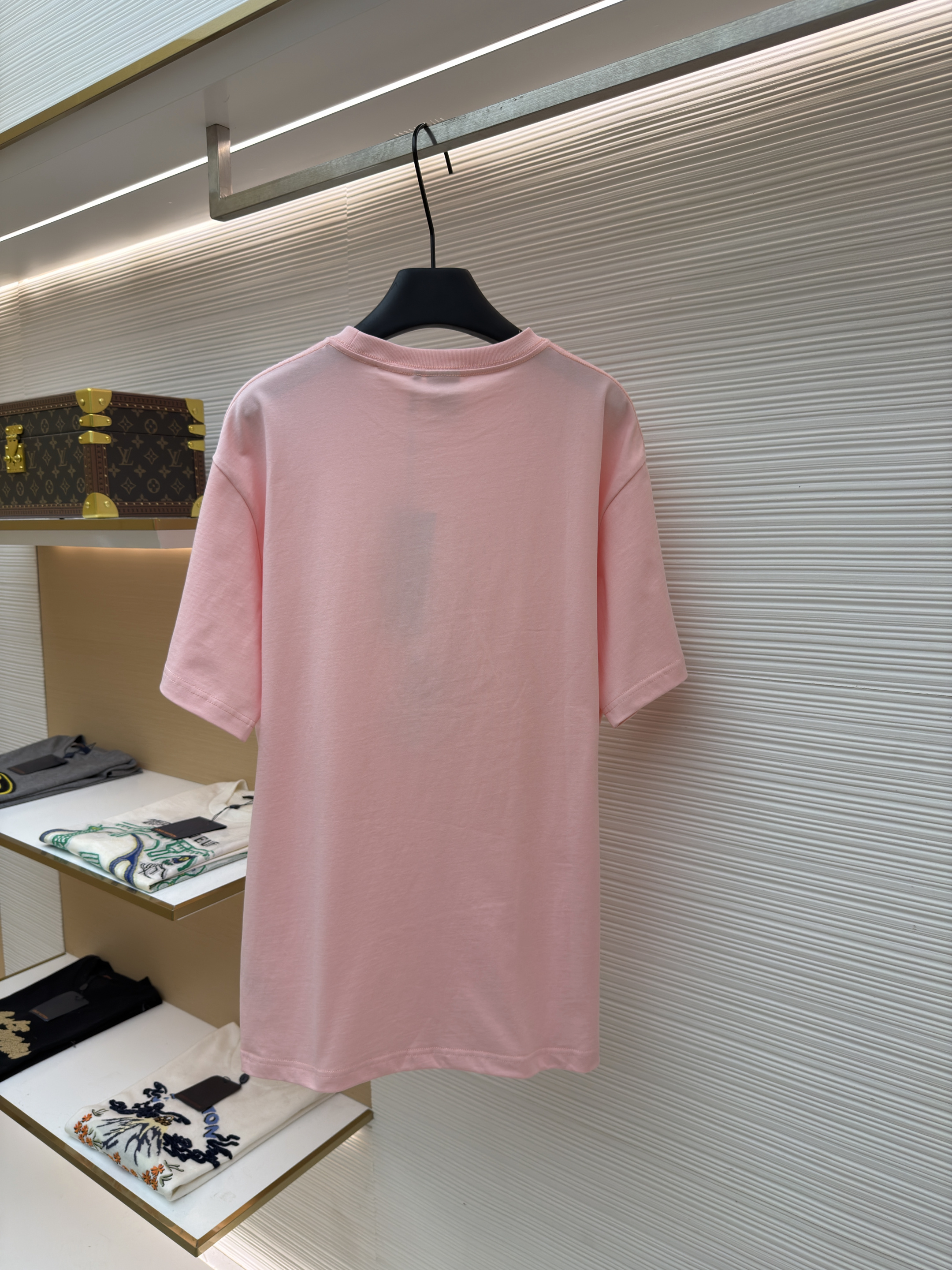 DIOR 迪奥 斜纹标志圆领短袖 T恤 夏季 粉色 A0 