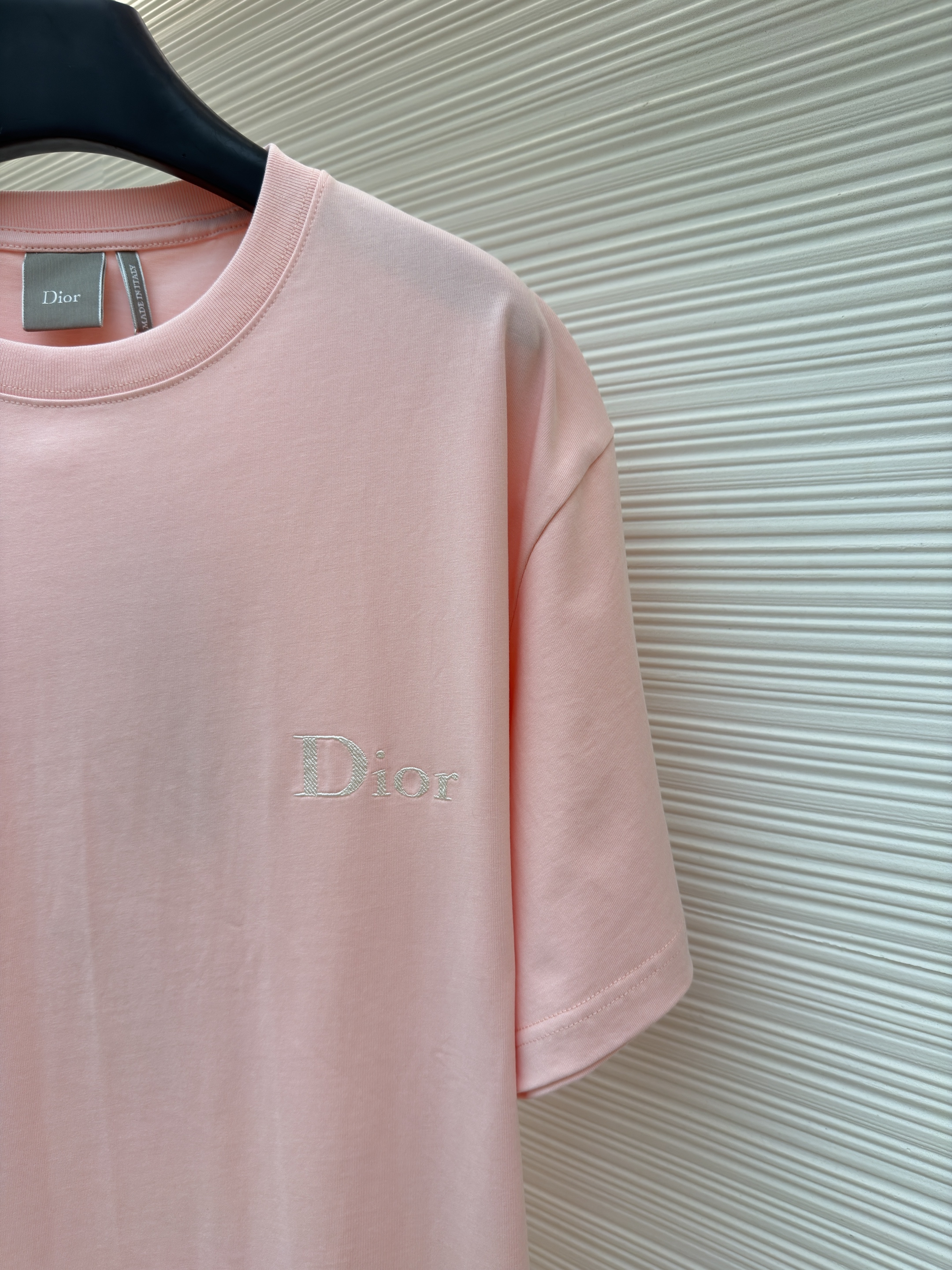 DIOR 迪奥 斜纹标志圆领短袖 T恤 夏季 粉色 A0 