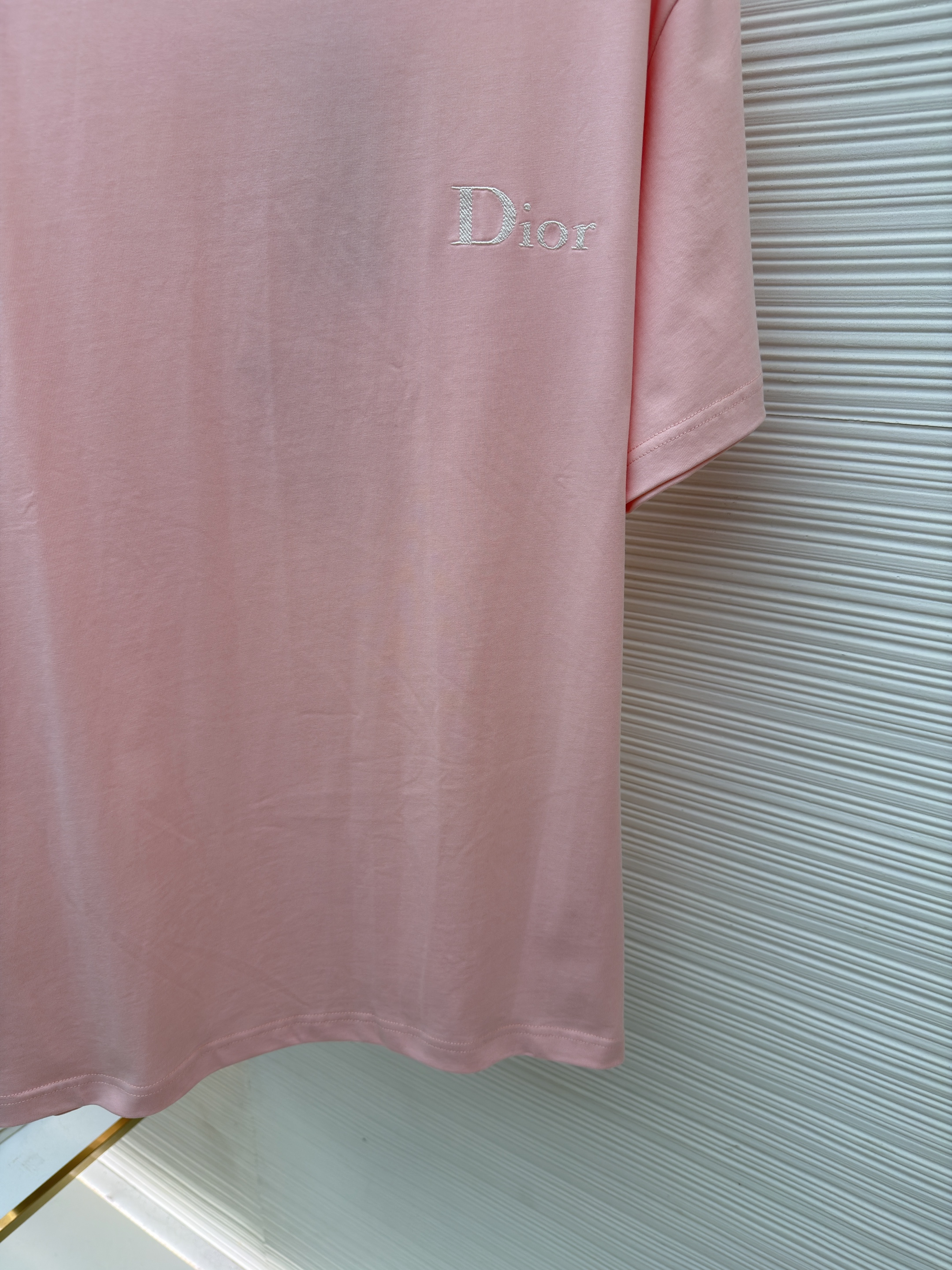 DIOR 迪奥 斜纹标志圆领短袖 T恤 夏季 粉色 A0 