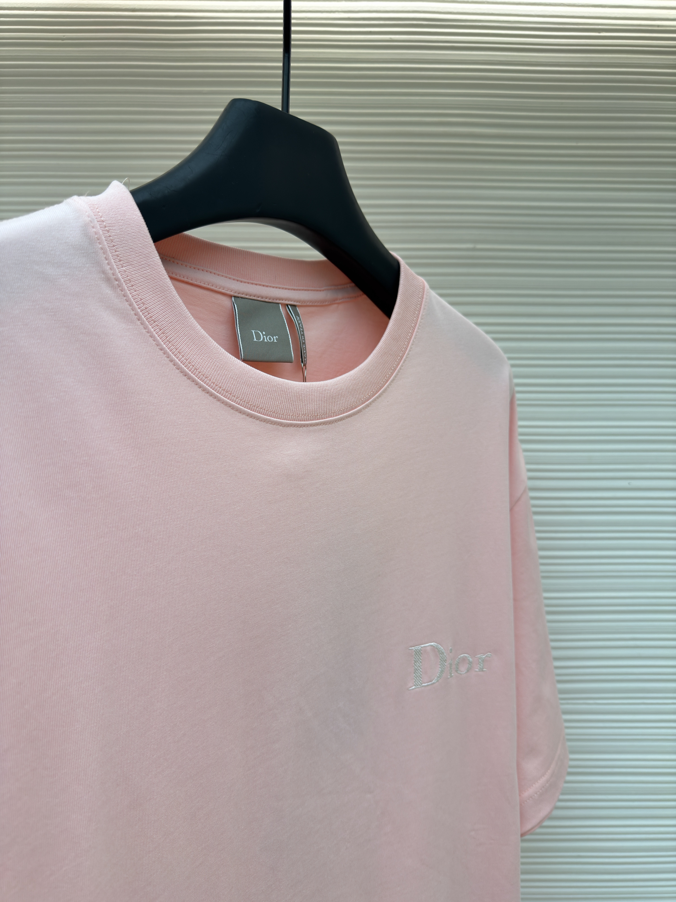 DIOR 迪奥 斜纹标志圆领短袖 T恤 夏季 粉色 A0 