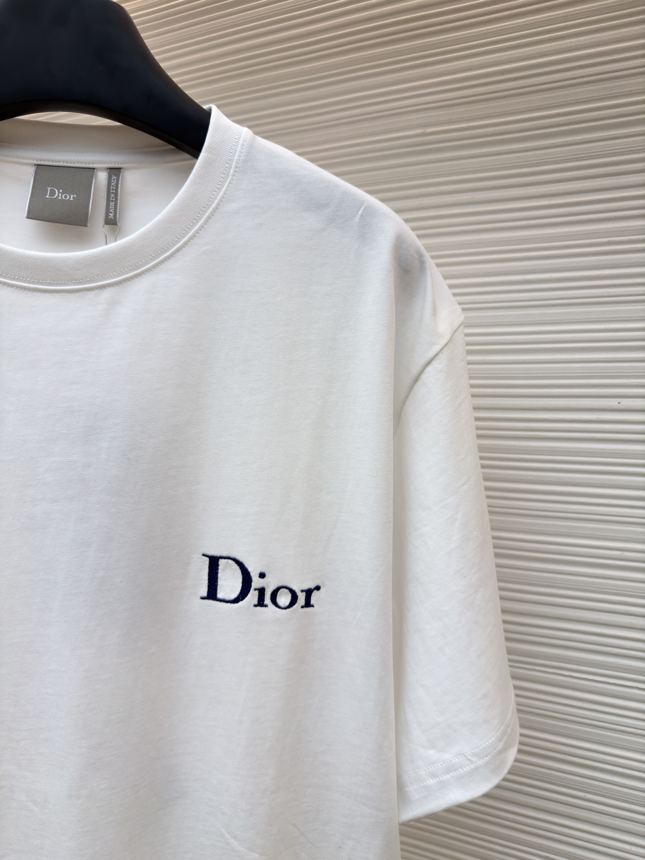 DIOR 迪奥 斜纹标志圆领短袖 T恤 夏季 白色（蓝标） A0 