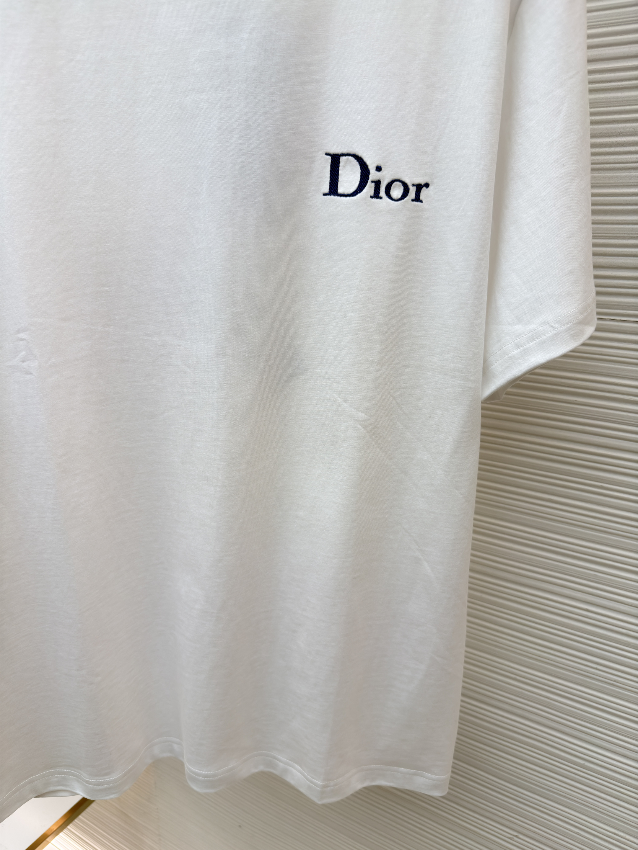 DIOR 迪奥 斜纹标志圆领短袖 T恤 夏季 白色（蓝标） A0 