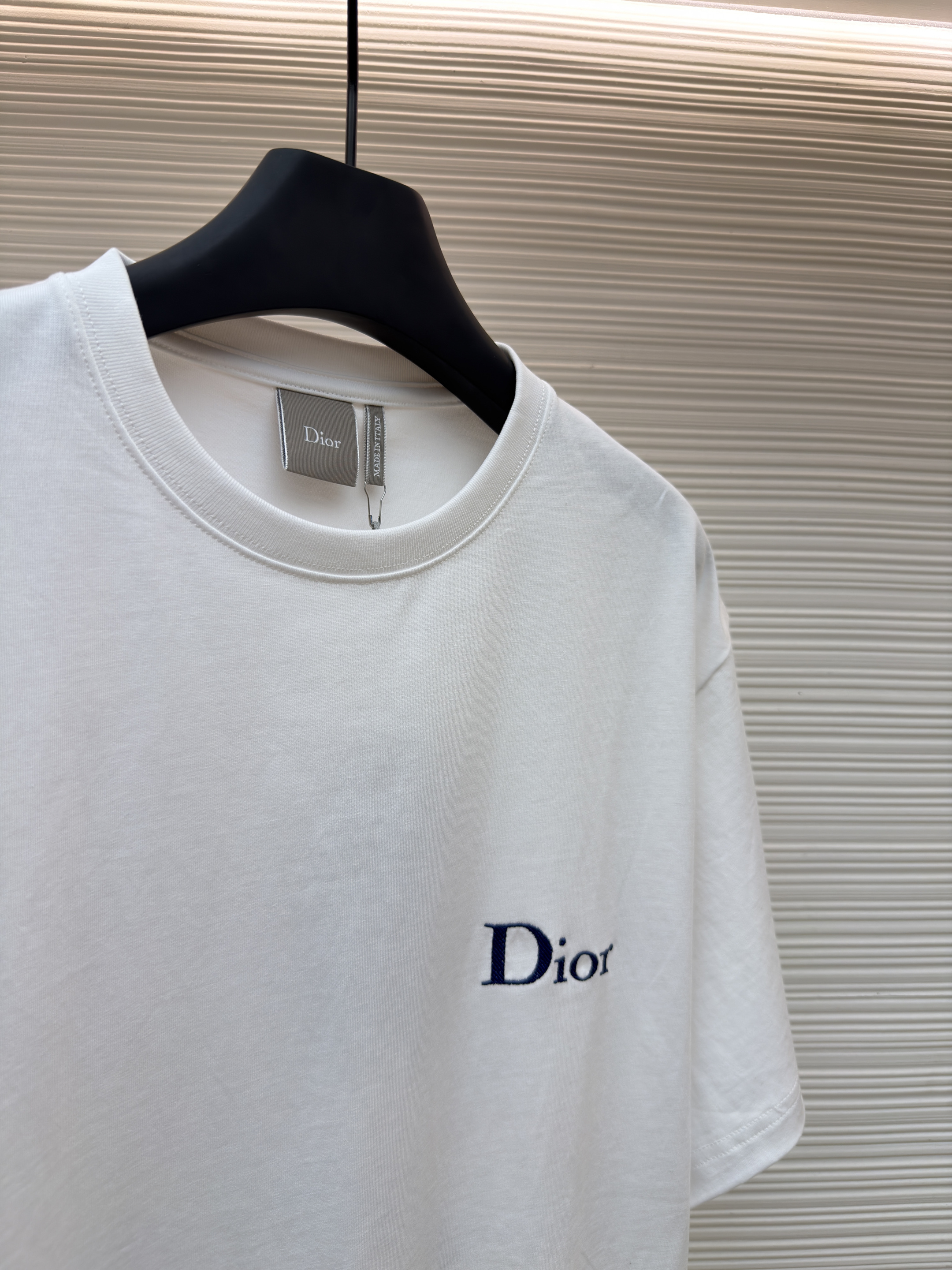 DIOR 迪奥 斜纹标志圆领短袖 T恤 夏季 白色（蓝标） A0 