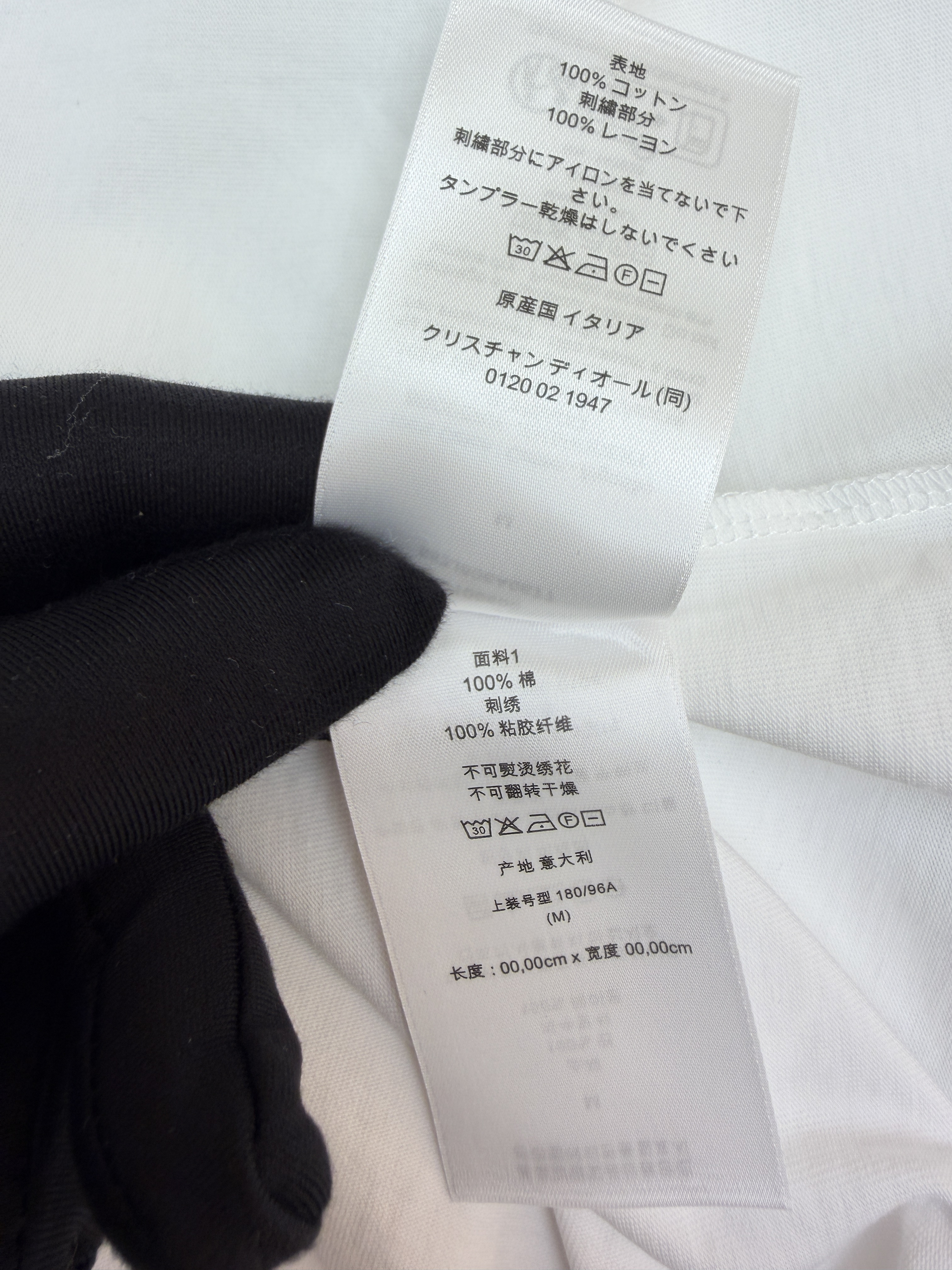 DIOR 迪奥 斜纹标志圆领短袖 T恤 夏季 白色（蓝标） A0 