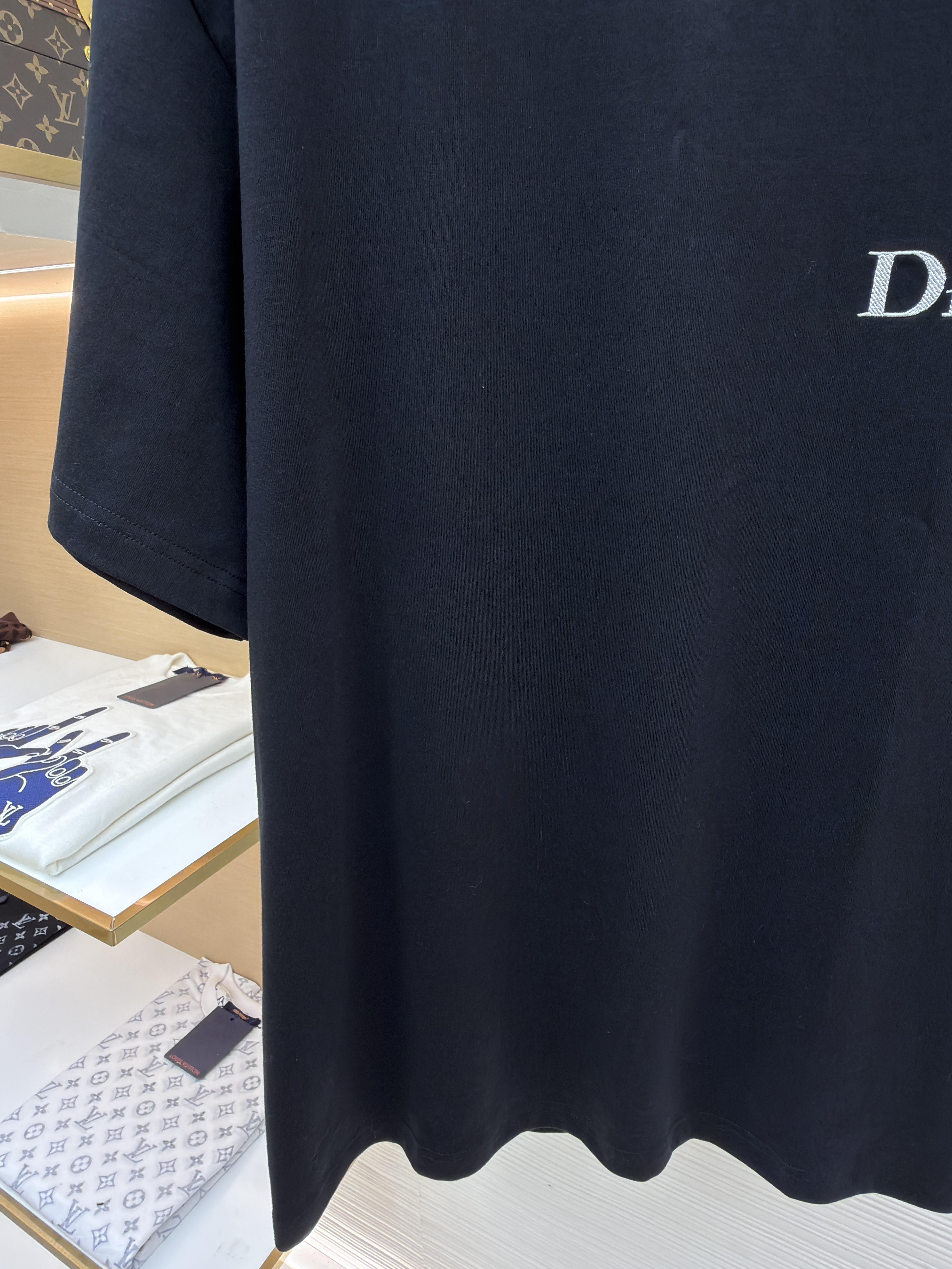DIOR 迪奥 斜纹标志圆领短袖 T恤 夏季 黑色（白标） A0 