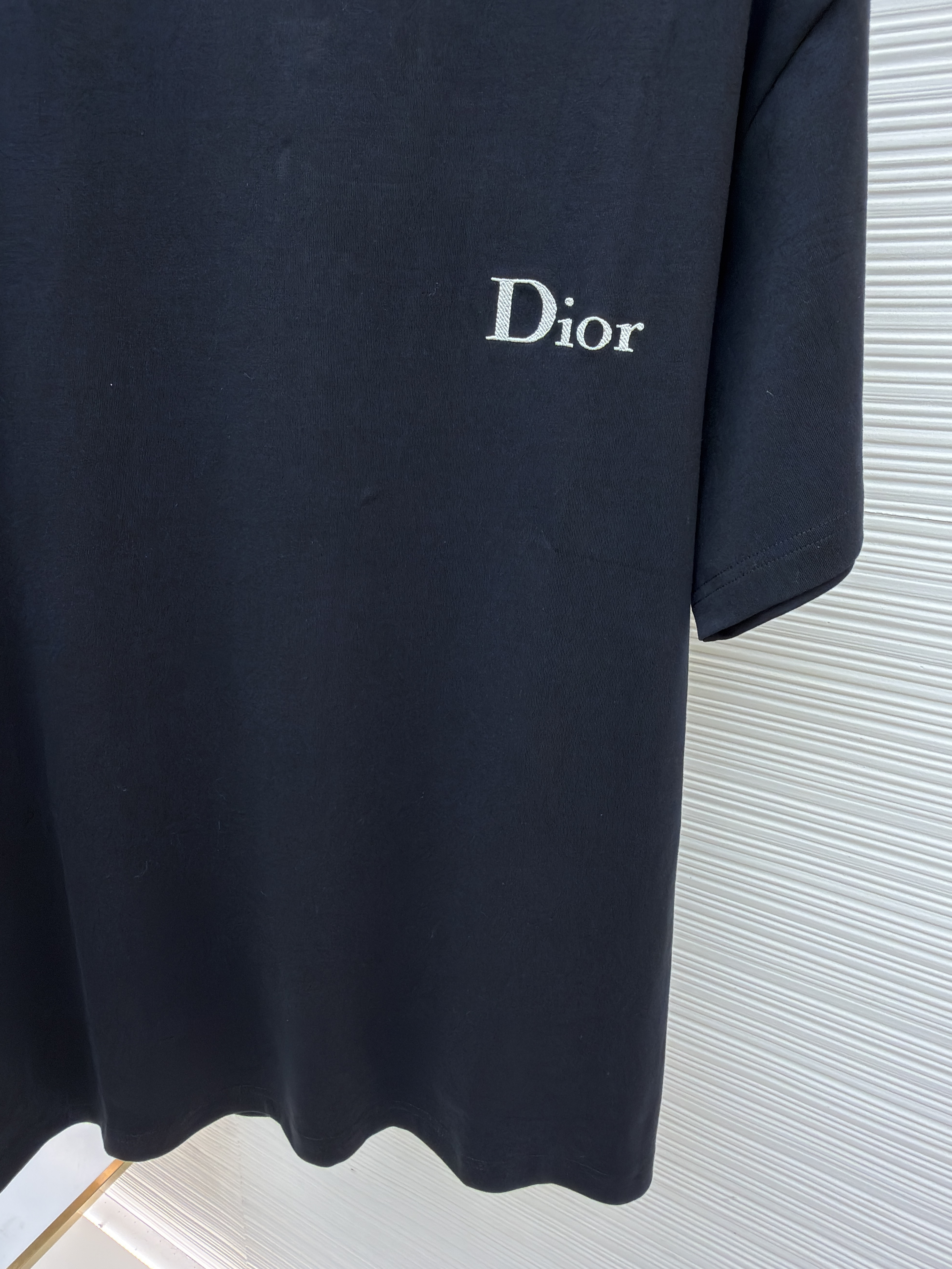 DIOR 迪奥 斜纹标志圆领短袖 T恤 夏季 黑色（白标） A0 