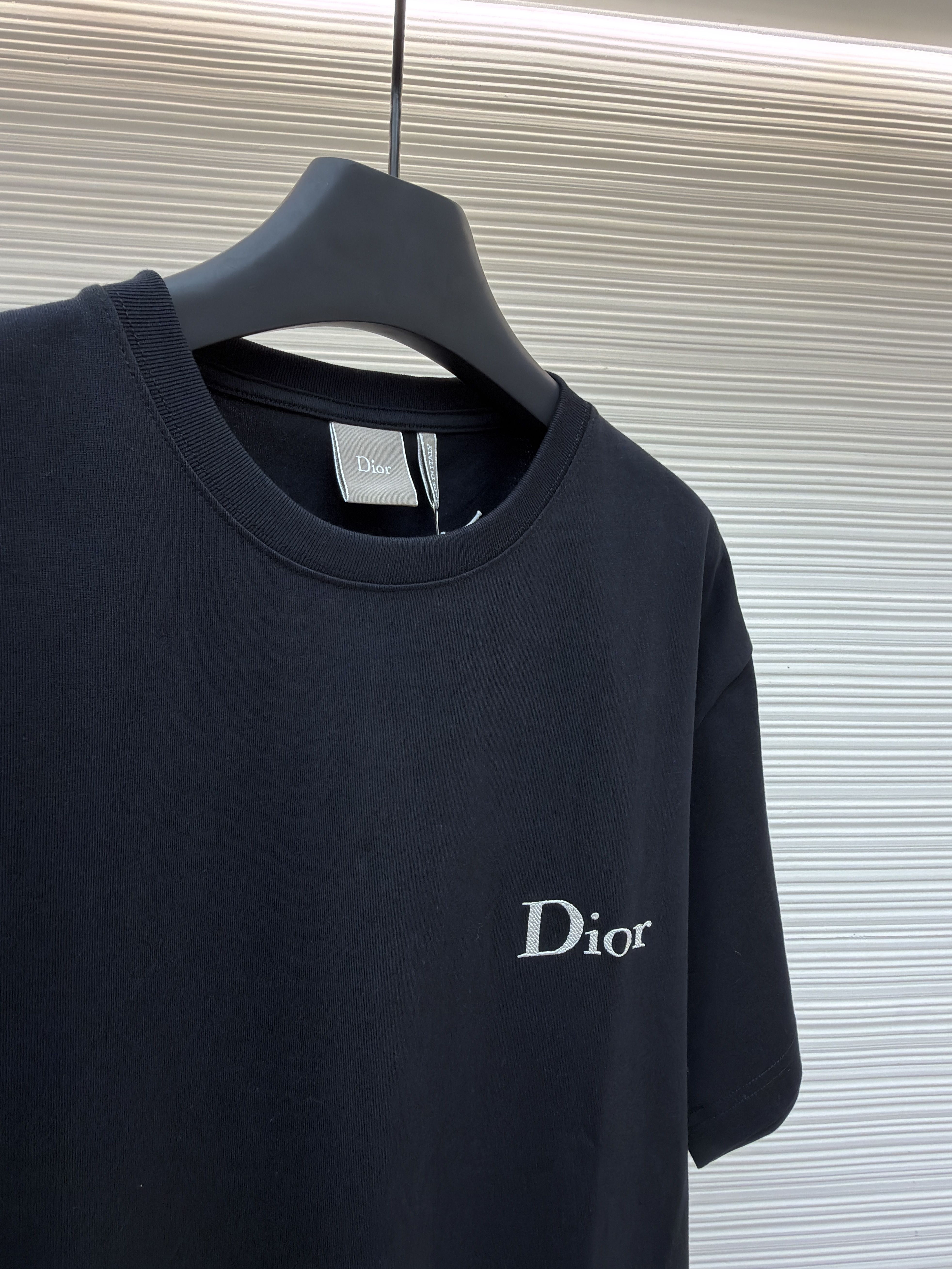 DIOR 迪奥 斜纹标志圆领短袖 T恤 夏季 黑色（白标） A0 