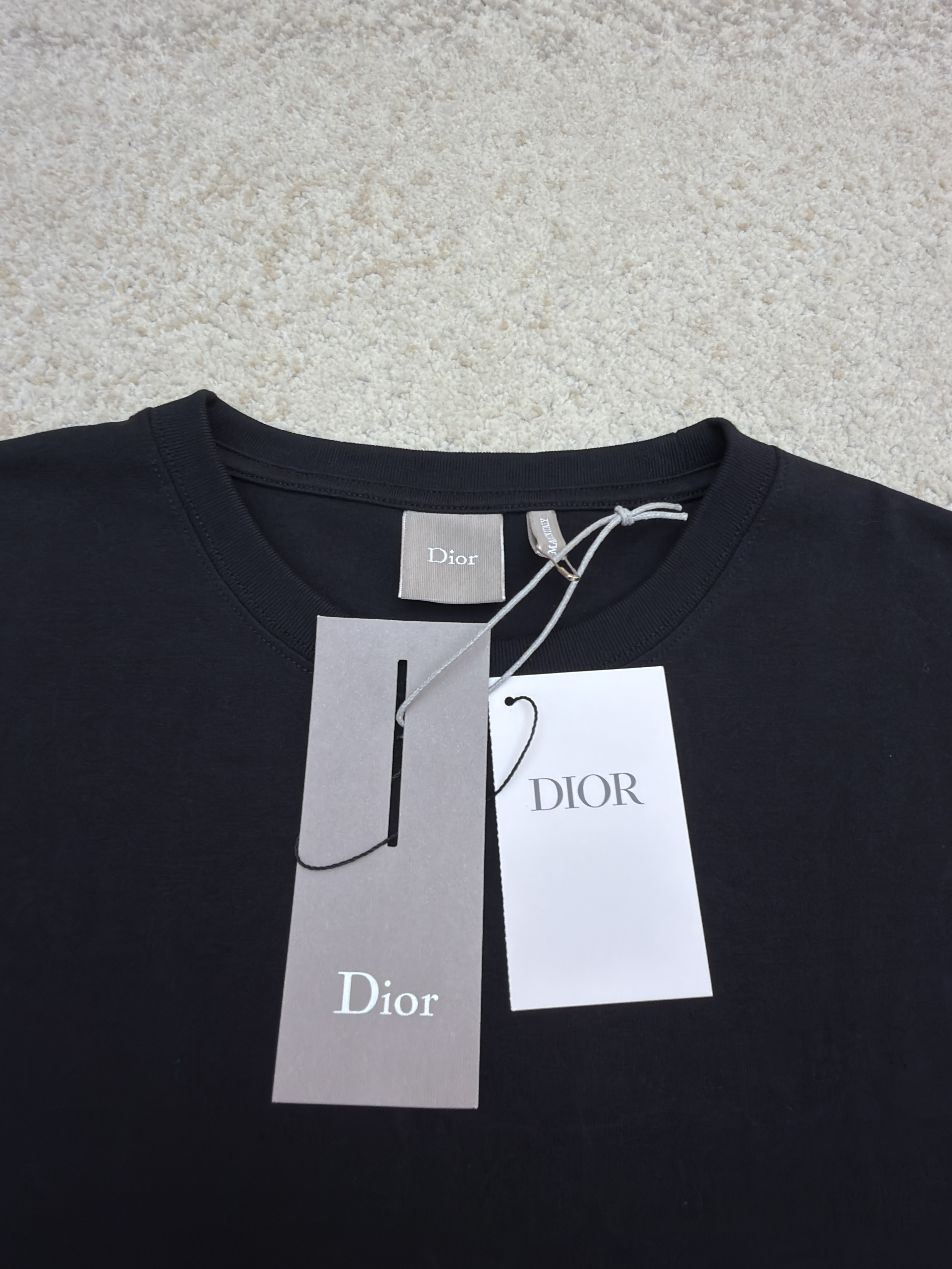 DIOR 迪奥 斜纹标志圆领短袖 T恤 夏季 黑色（白标） A0 