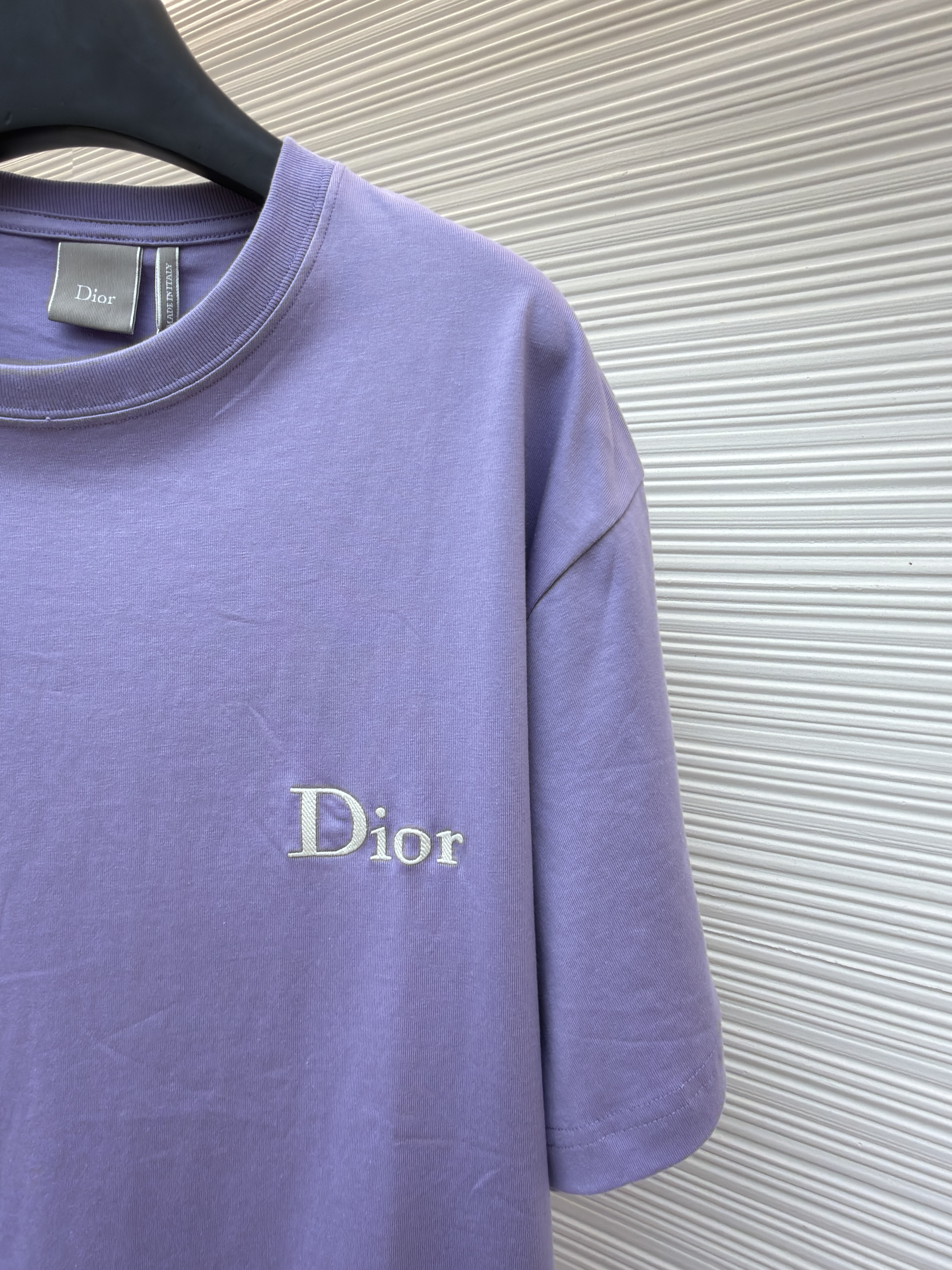 DIOR 迪奥 斜纹标志圆领短袖 T恤 夏季 紫色 A0 